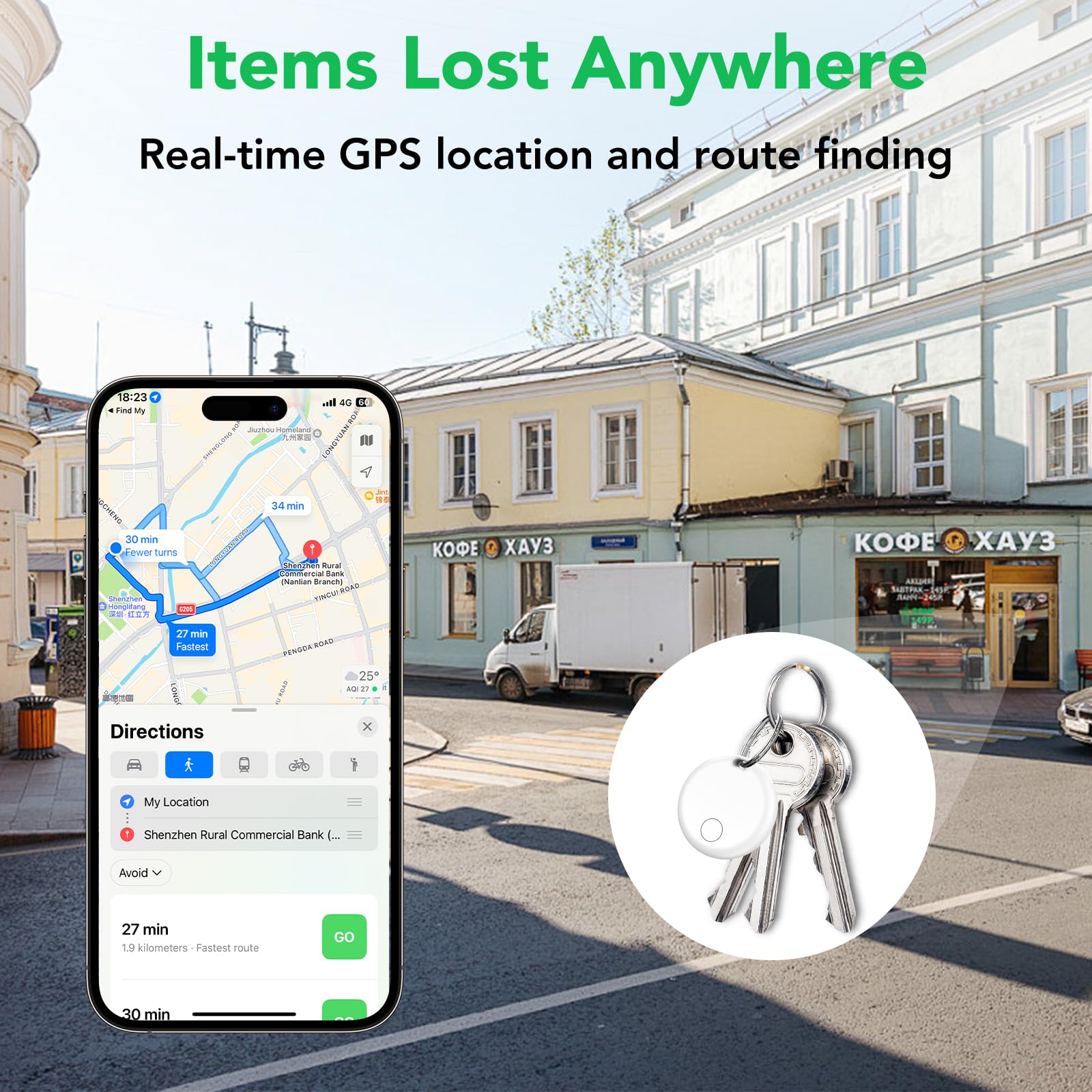 Air Tracker Tags-4 Pack: Smart Bluetooth Tracker, Item Finder Works with Apple Find My (iOS Only) App, Trakcer Tag Locator for Keys, Luggage, Satchel, Backpack etc. (Not for Android Devices) thumbnail 3