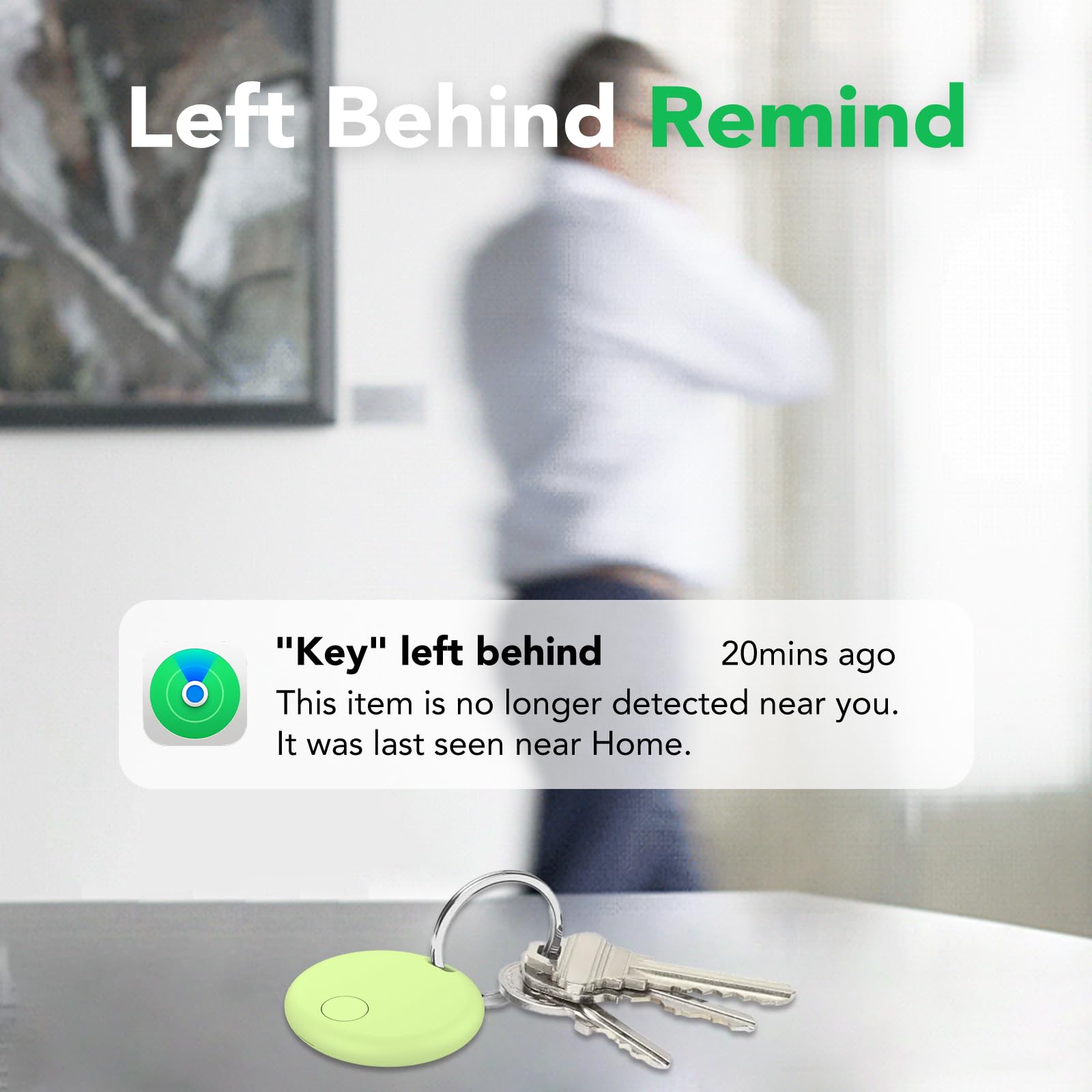 Air Tracker Tags-4 Pack: Smart Bluetooth Tracker, Item Finder Works with Apple Find My (iOS Only) App, Trakcer Tag Locator for Keys, Luggage, Satchel, Backpack etc. (Not for Android Devices) thumbnail 5