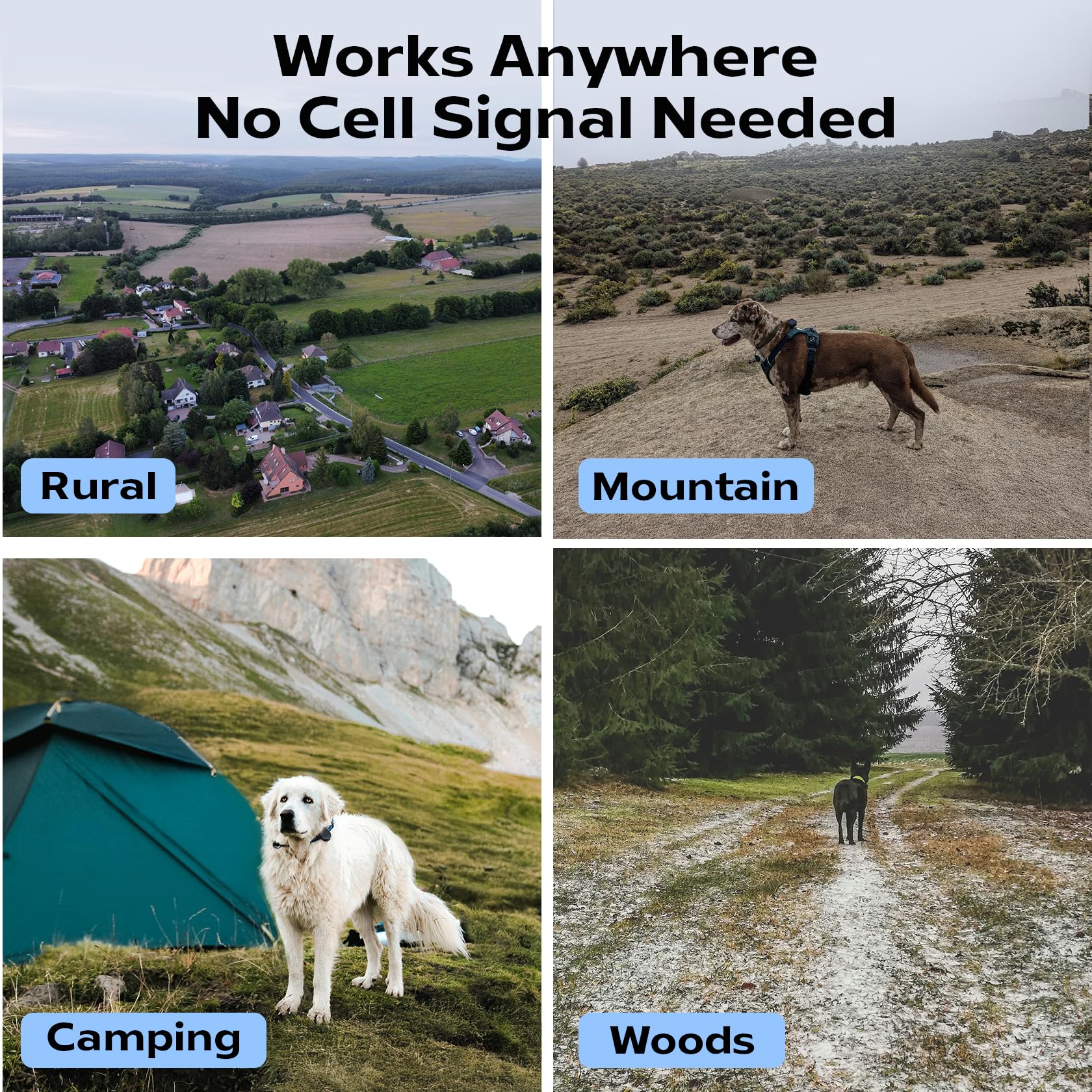 Aorkuler Outdoor GPS Dog Tracker for No-Signal Areas - Outdoor Pet Locator Finder Tracker, Real-Time Tracking for Hiking/Walking/Camping, Works in Remote Wilderness/Farms/Large Parks (Tracker 2) thumbnail 3