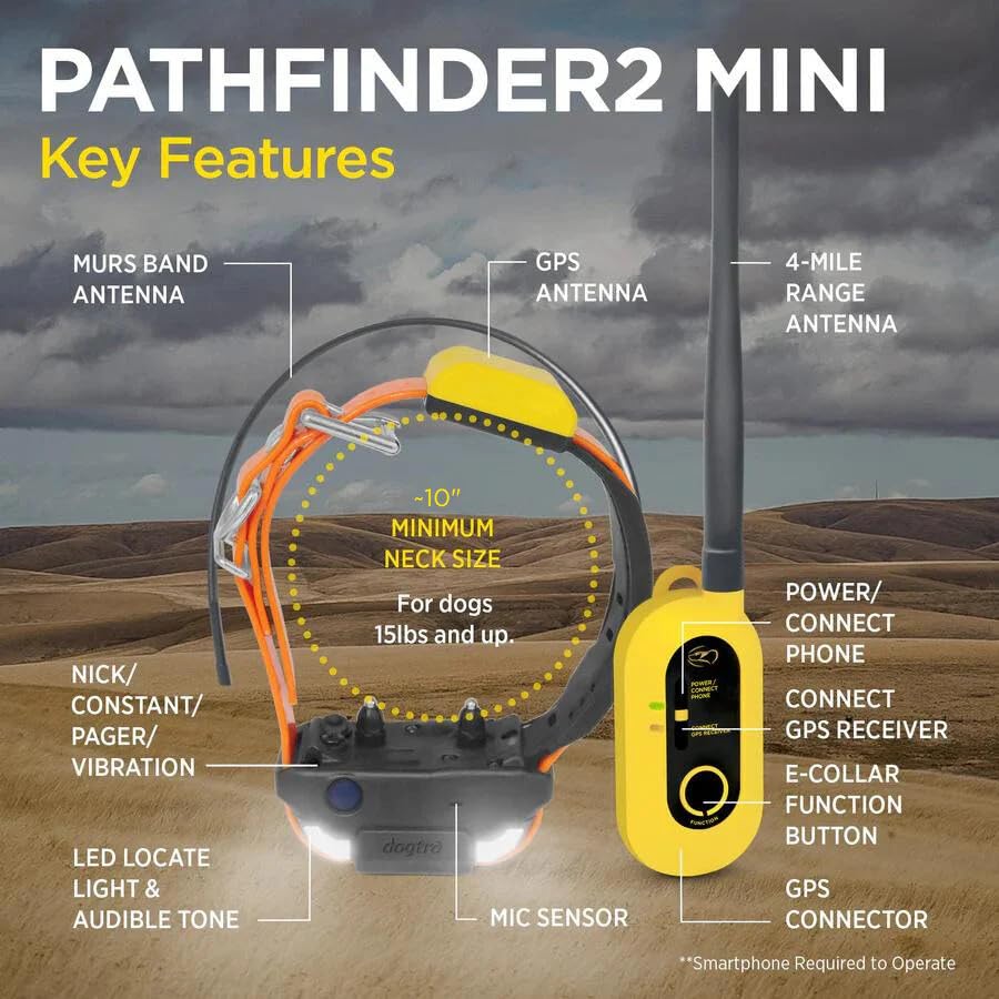Dogtra Pathfinder 2 GPS Dog Tracker e Collar 9 Mile Long Range LED Light No Monthly fees Free App Waterproof Smartwatch Control Satellite Real Time Tracking Multiple Dogs Smartphone Required thumbnail 2