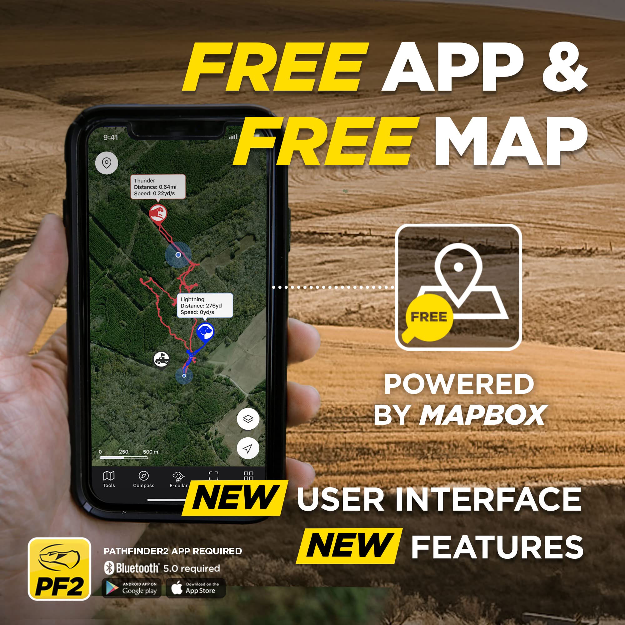 Dogtra Pathfinder 2 GPS Dog Tracker e Collar 9 Mile Long Range LED Light No Monthly fees Free App Waterproof Smartwatch Control Satellite Real Time Tracking Multiple Dogs Smartphone Required thumbnail 5