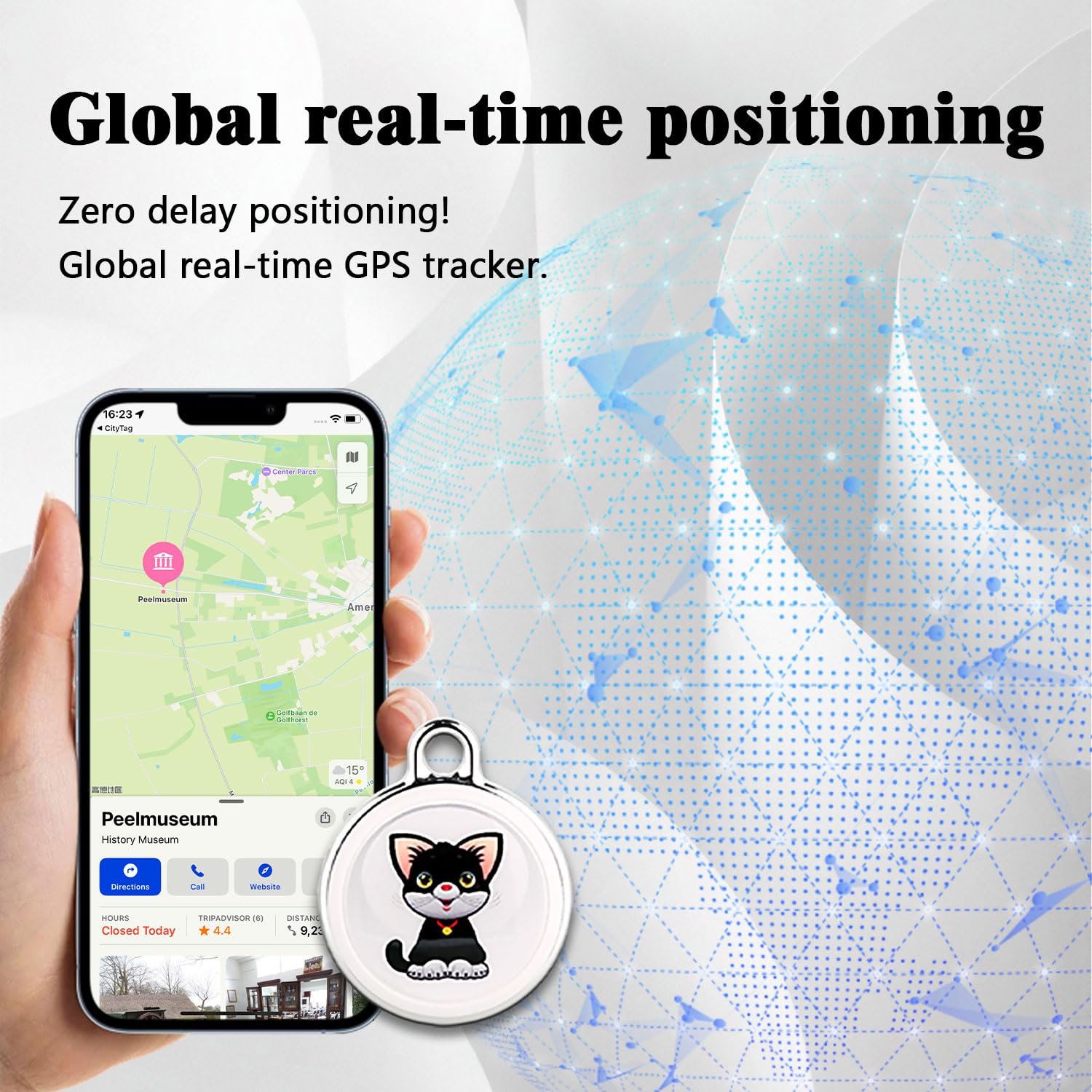 GPS Tracker for Dogs Cats Smart Pet GPS Tracker Mini Real-Time Pet Locator Waterproof Lightweight Locator with 1-Year Battery Track History| Android and iOS Universal | No Subscription thumbnail 3