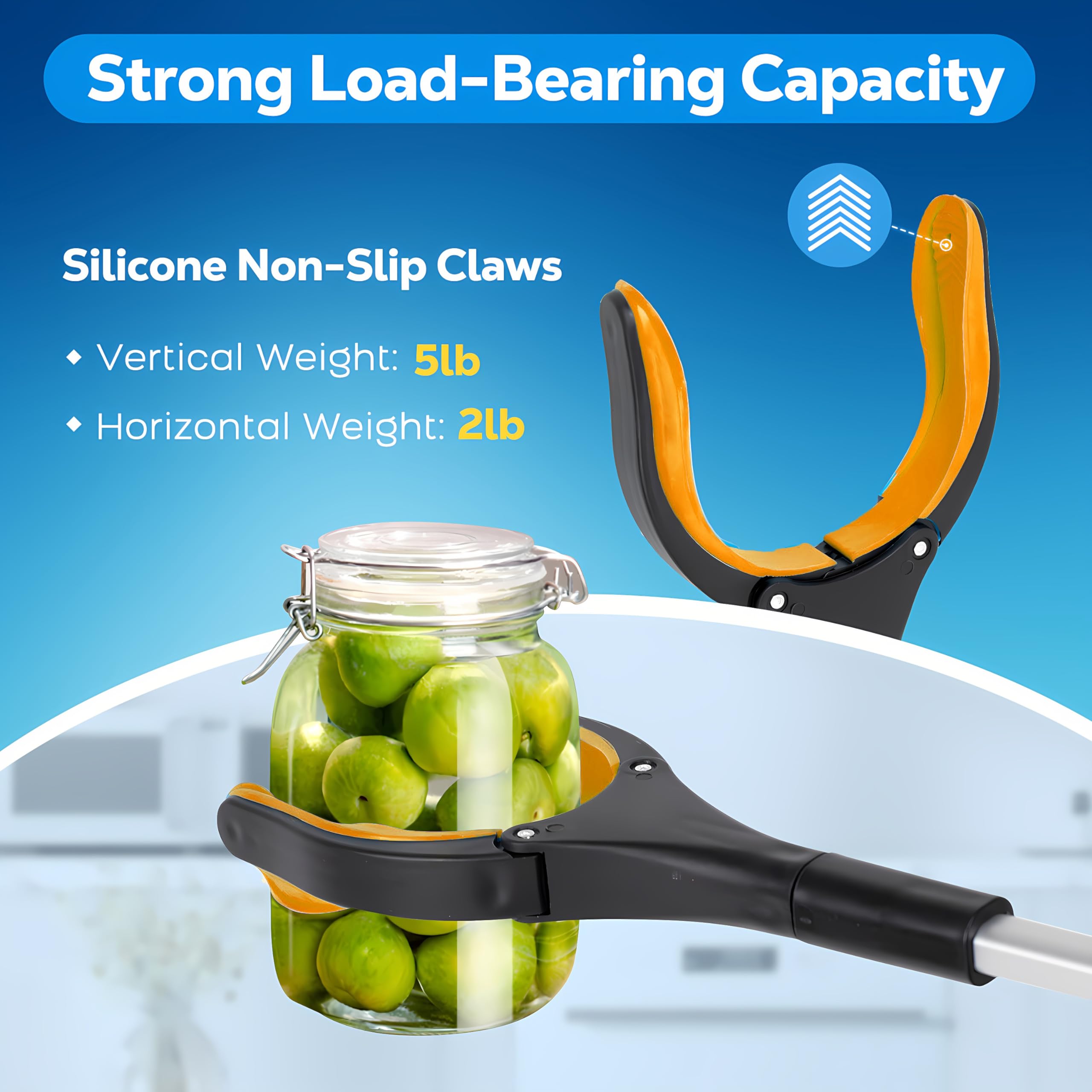 Grabber Reacher Tool - 32” Extra Long Foldable Gripper and Reaching Tool - Heavy Duty Pick Up Stick Grabbers for Seniors, Trash, Surgery Recovery Must Haves Gifts (Black Purple) thumbnail 2