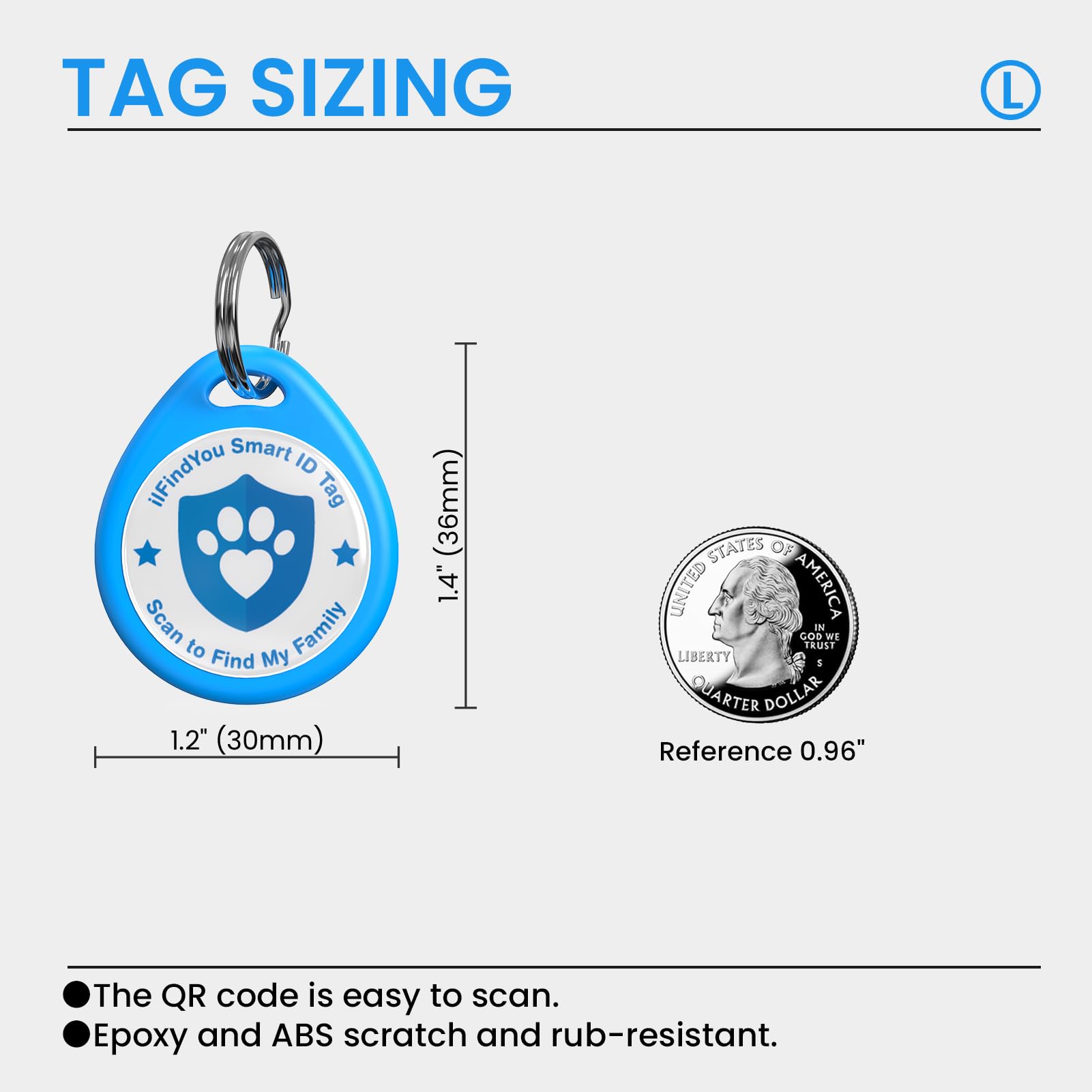ilFindYou Dog Tags Personalized, QR Code Pet ID Tags for Dog Collar, Online Profile, Scan Location Alerts, Black thumbnail 3