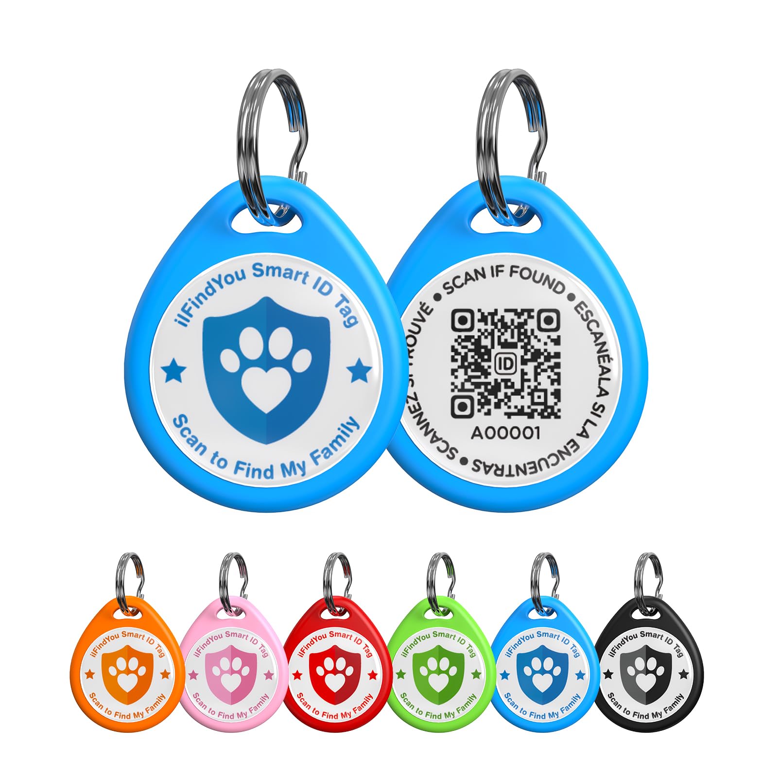 ilFindYou Dog Tags Personalized, QR Code Pet ID Tags for Dog Collar, Online Profile, Scan Location Alerts, Black image 1