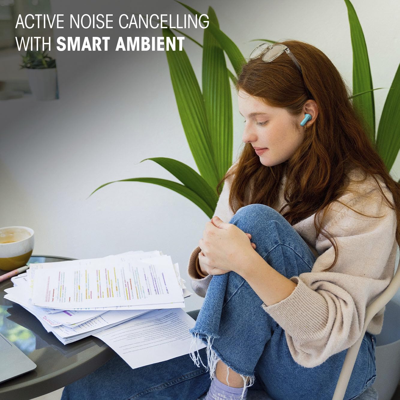 JBL Vibe Beam 2 - True Wireless Noise Cancelling Earbuds Pure Bass Sound &amp; Smart Ambient Technology, 4mics for Crisp, Clear Calls, up to 40Hrs of Playback, IP54 Dust &amp; Water Resistant (Black) thumbnail 5