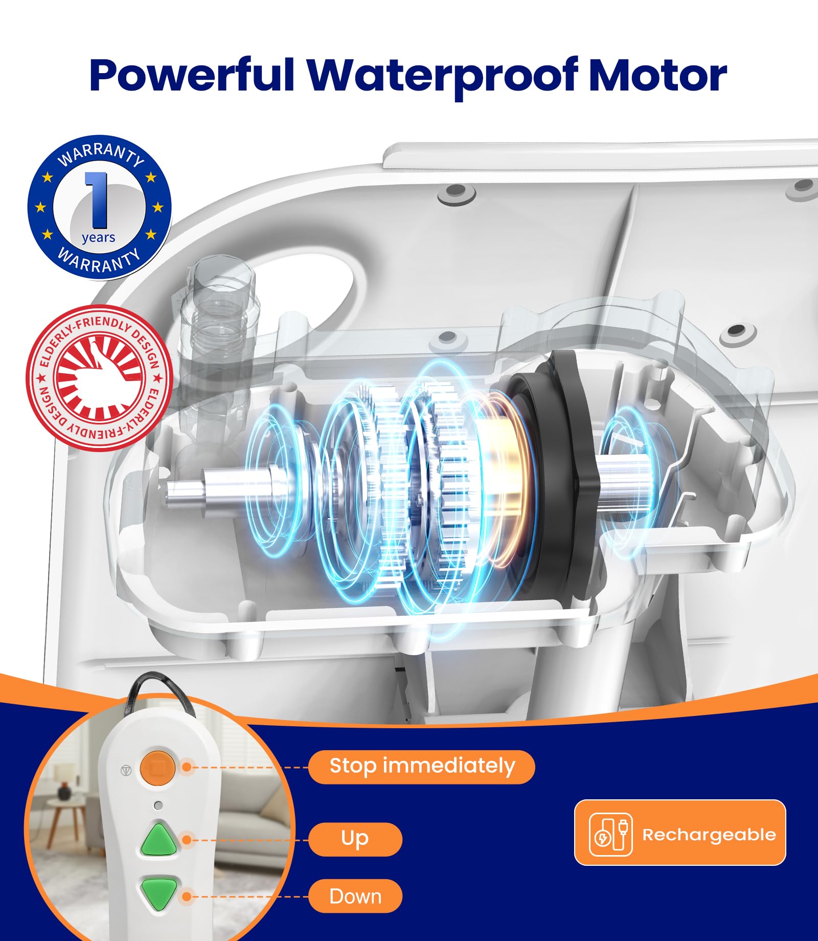 MAIDeSITe Electric Chair Lift, Stand Up Independently from Floor, Support Up to 300 LBS, Floor Lift for Elderly, JC35M3 thumbnail 4