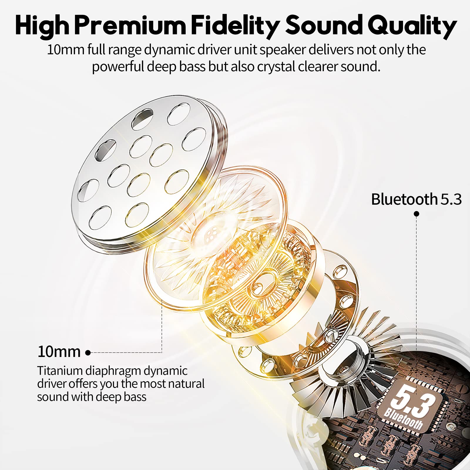 MOZOTER S8 Mini Wireless Earbuds Bluetooth 5.3 in Ear Light-Weight Headphones,60Hrs Playtime Ear Buds with Charging Case,Bluetooth Headsets,Premium Sound with Deep Bass for Sport-Pink thumbnail 2