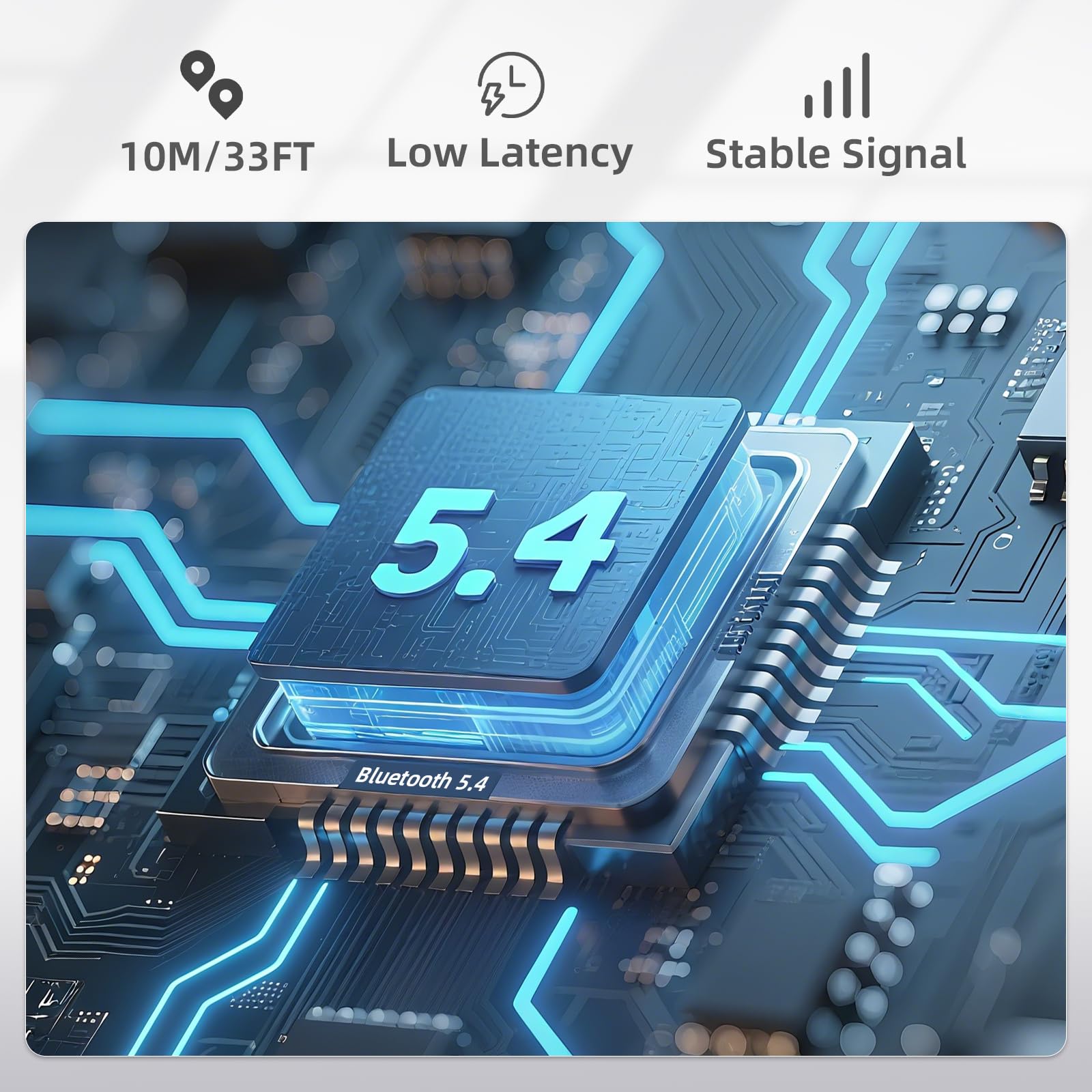 QUYIIDEE Open Ear Headphones, Bluetooth 5.4 Wireless Earbuds, 40H Playback, with LED Dgital Display, IP54 Waterproof Sports Headphones for Running, Cycling and Gym (Black) thumbnail 5