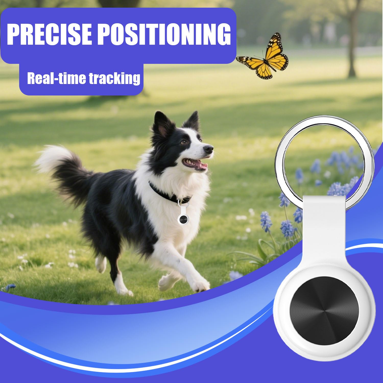 Smart GPS Tracker for Dogs|mini Easy to use Cat GPS Tracker|Real-time Positioning Smart Alarm pet Tracker|Waterproof and Drop-Proof|Extra Long Battery Life of one Year|No Subscription (Android &amp; iOS) thumbnail 2