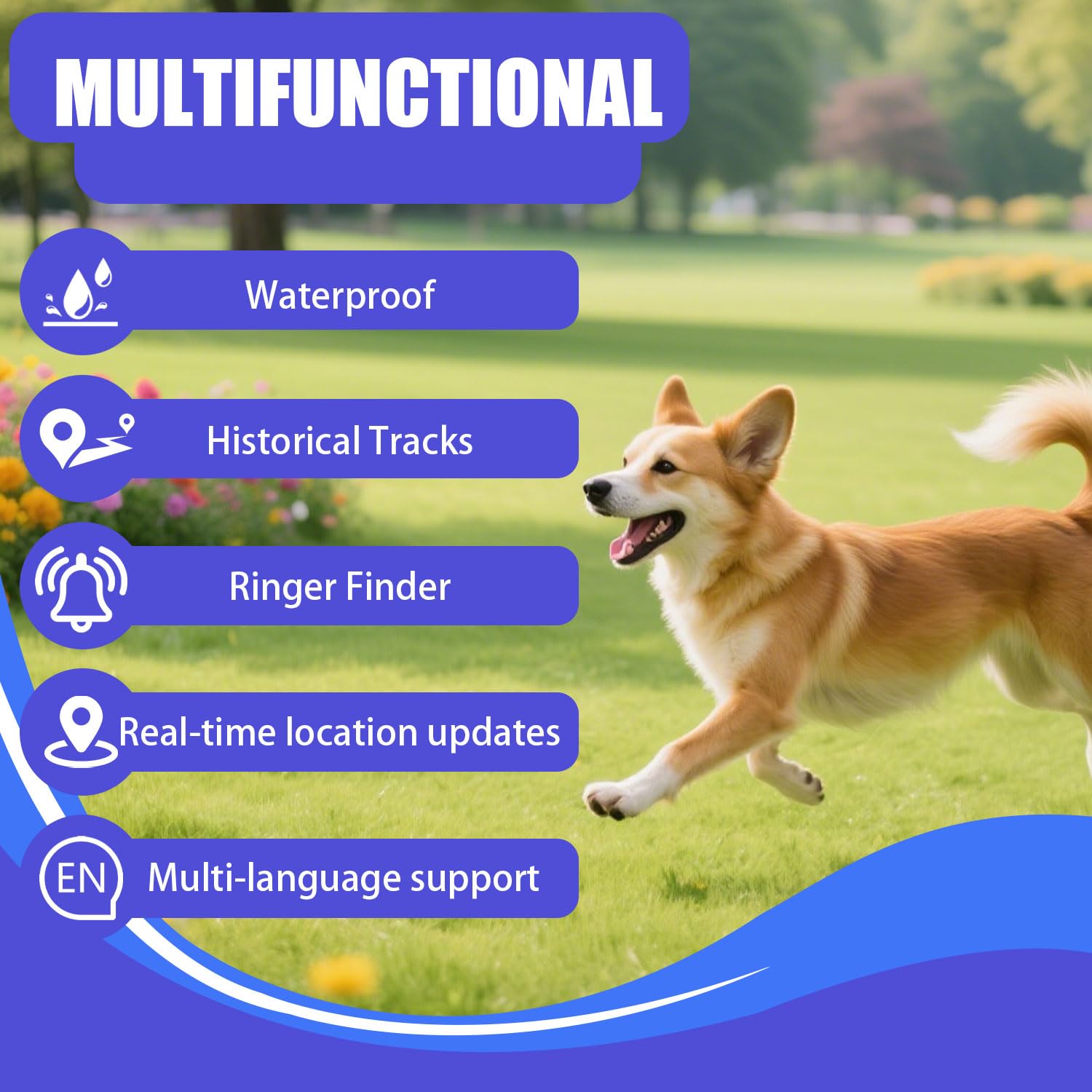 Smart GPS Tracker for Dogs|mini Easy to use Cat GPS Tracker|Real-time Positioning Smart Alarm pet Tracker|Waterproof and Drop-Proof|Extra Long Battery Life of one Year|No Subscription (Android &amp; iOS) thumbnail 5