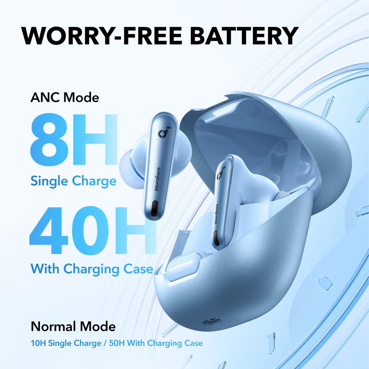Soundcore by Anker Liberty 4 NC Wireless Earbuds, 98.5% Noise Reduction, Adaptive Noise Cancelling to Ears and Environment, Hi-Res Sound, 50H Battery, Wireless Charging, Bluetooth 5.3 thumbnail 5