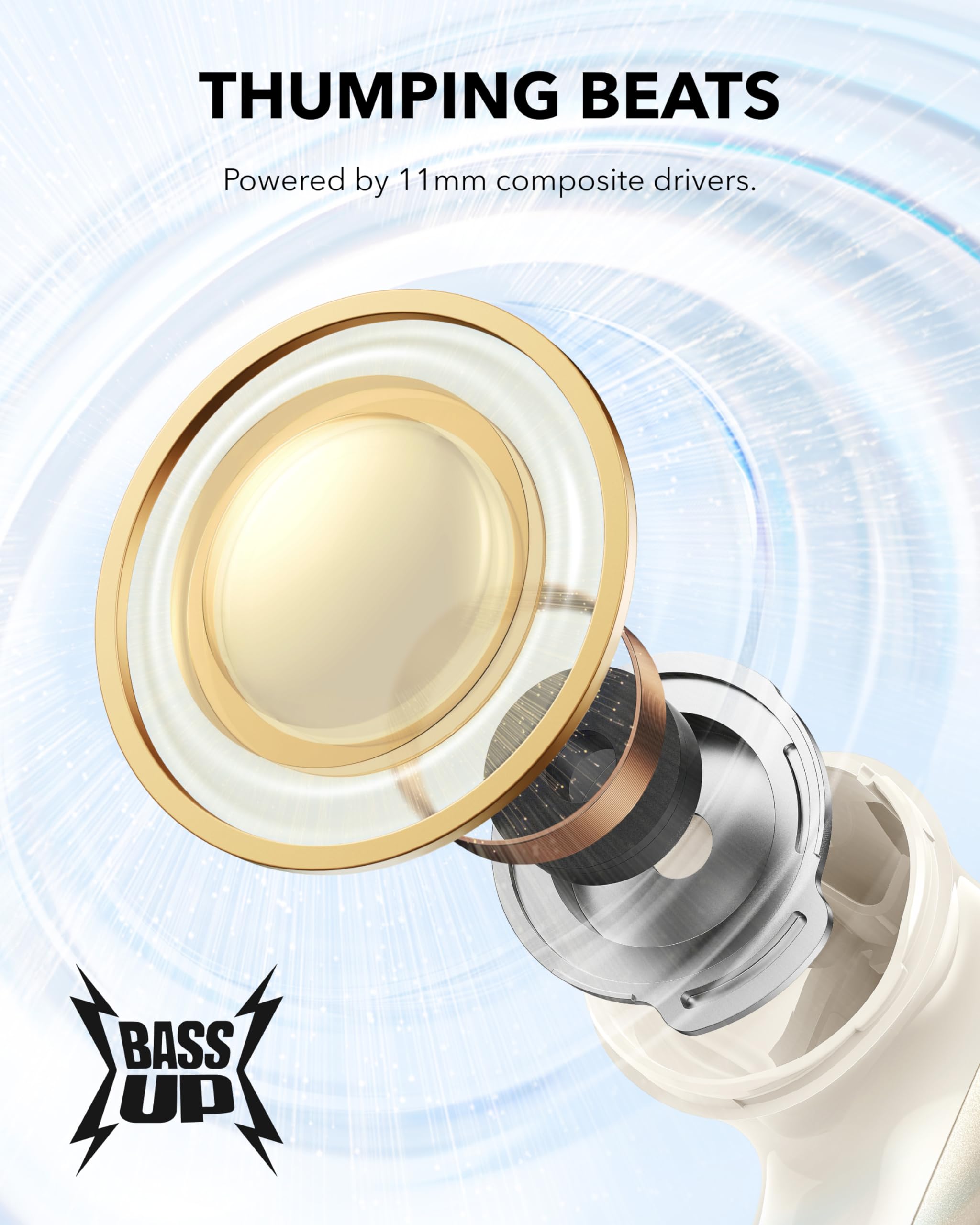 Soundcore P40i by Anker, Noise Cancelling Wireless Earbuds, Adaptive Noise Cancelling to Environments, Heavy Bass, 60H Playtime, 2-in-1 Case and Phone Stand, IPX5, Wireless Charging, Bluetooth 5.3 thumbnail 5