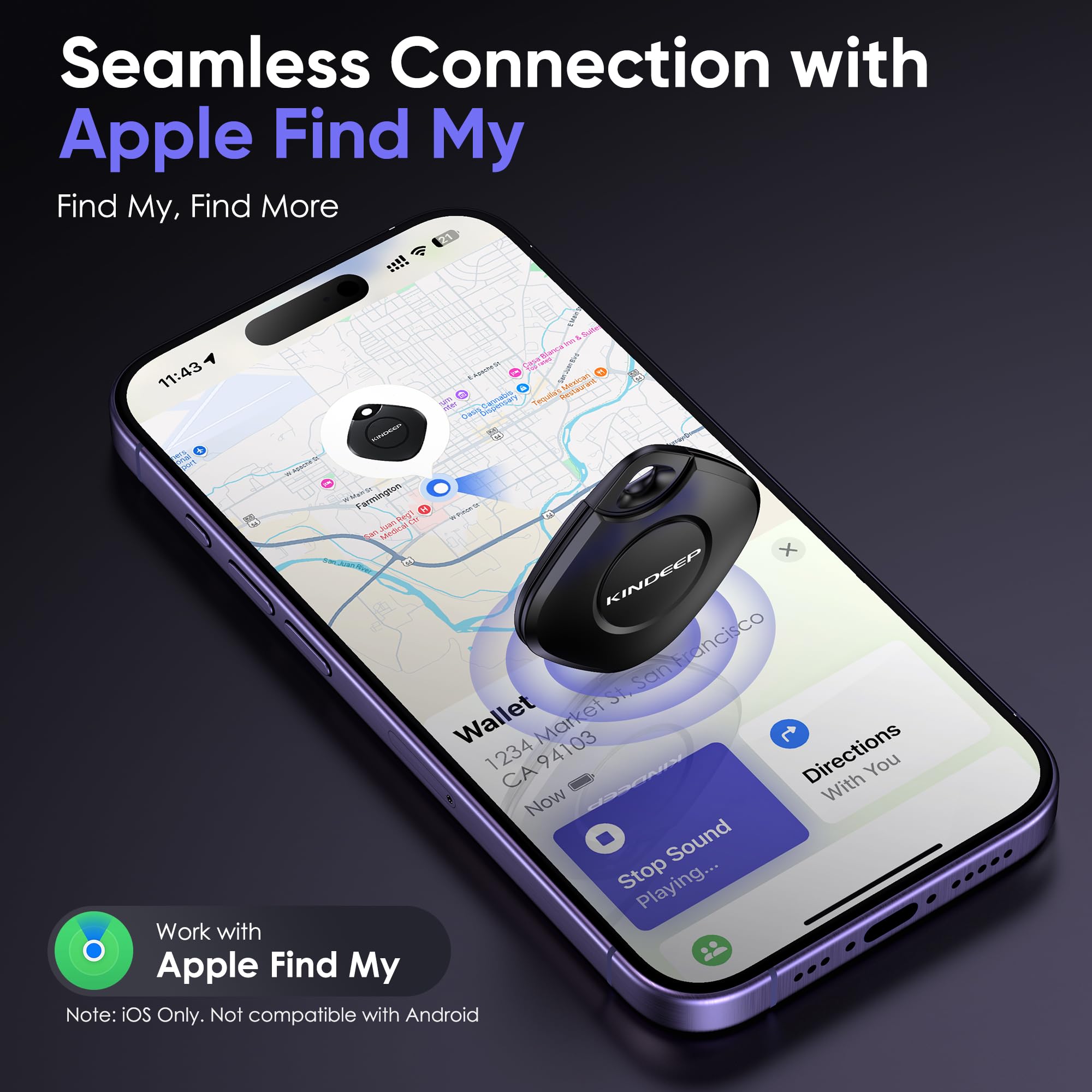 Tracker Air Tag-4 Pack: Smart GPS Tracker Work with Apple Find My (iOS only), Luggage Tracker Tag Keys Finder for Suitcases Bags Dog Pets, Locator Tracking Device for Travel Home Outdoor Hiking thumbnail 2