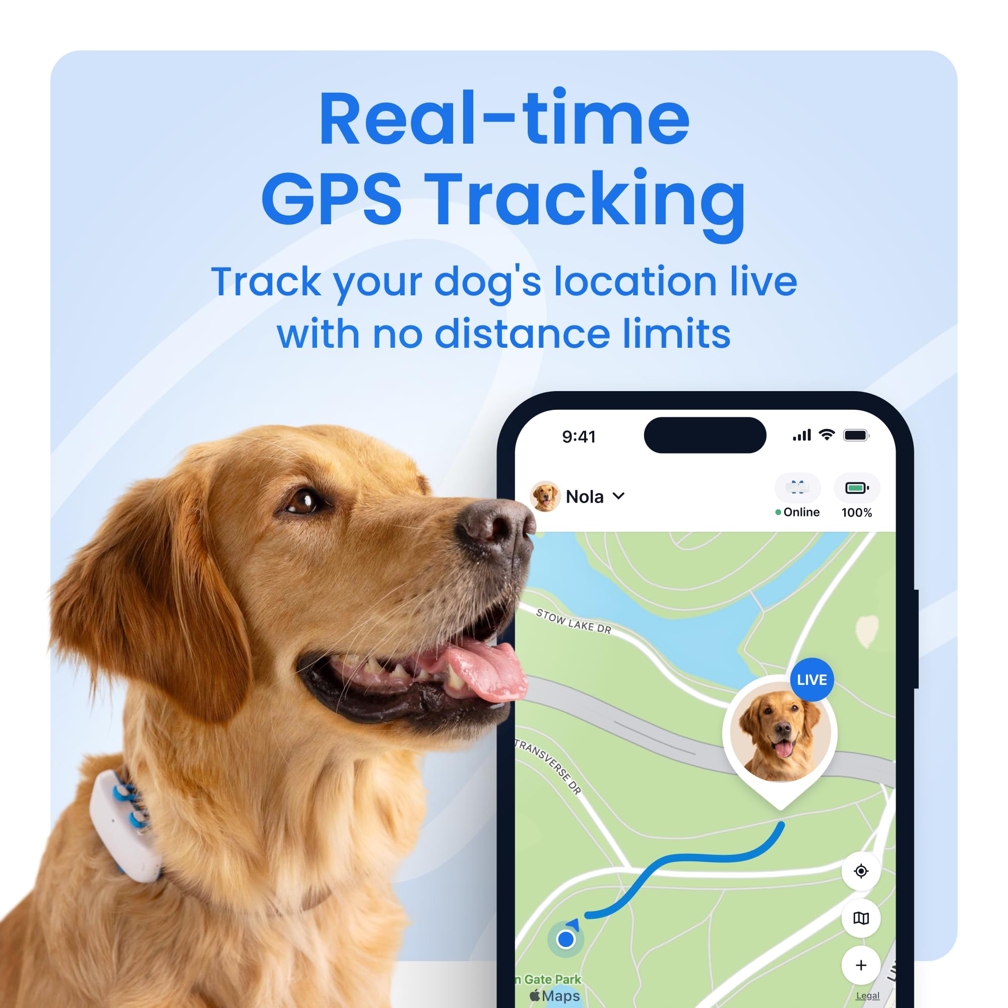 Tractive Smart Dog GPS Tracker | Live Pet Tracker with Virtual Fence | Vital Signs Monitoring of Heart &amp; Respiratory Rate | Dog Collar Attachment (White) thumbnail 2