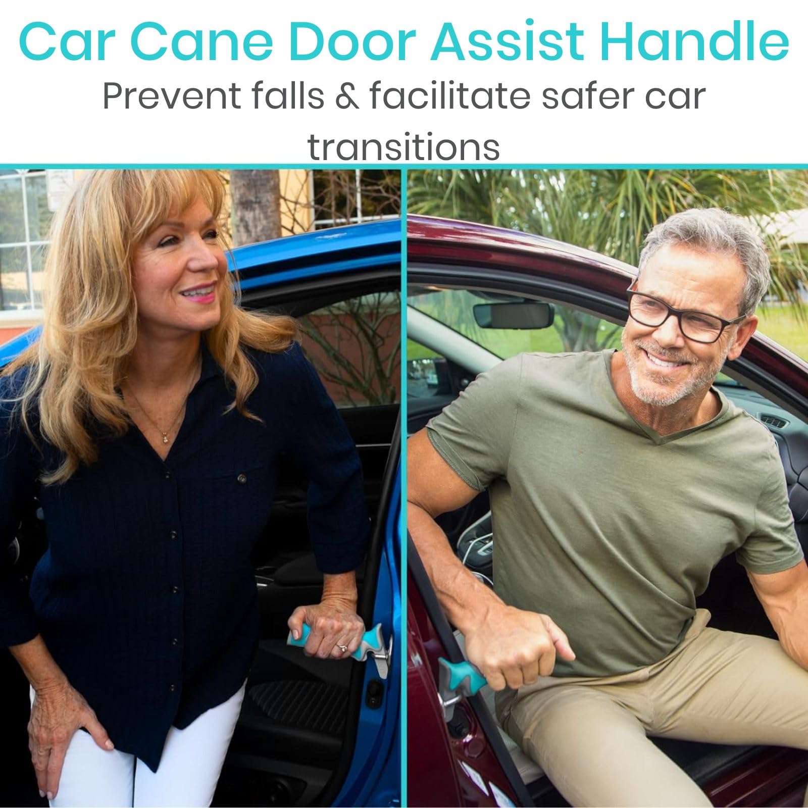 Vive Car Handle Assist for Elderly - Scratch Proof Latch - Auto Grab Bar Cane Support Aid - Standing Mobility Safety Tip to Help Get Out - Portable Assistive Device for Seniors, Handicapped thumbnail 3
