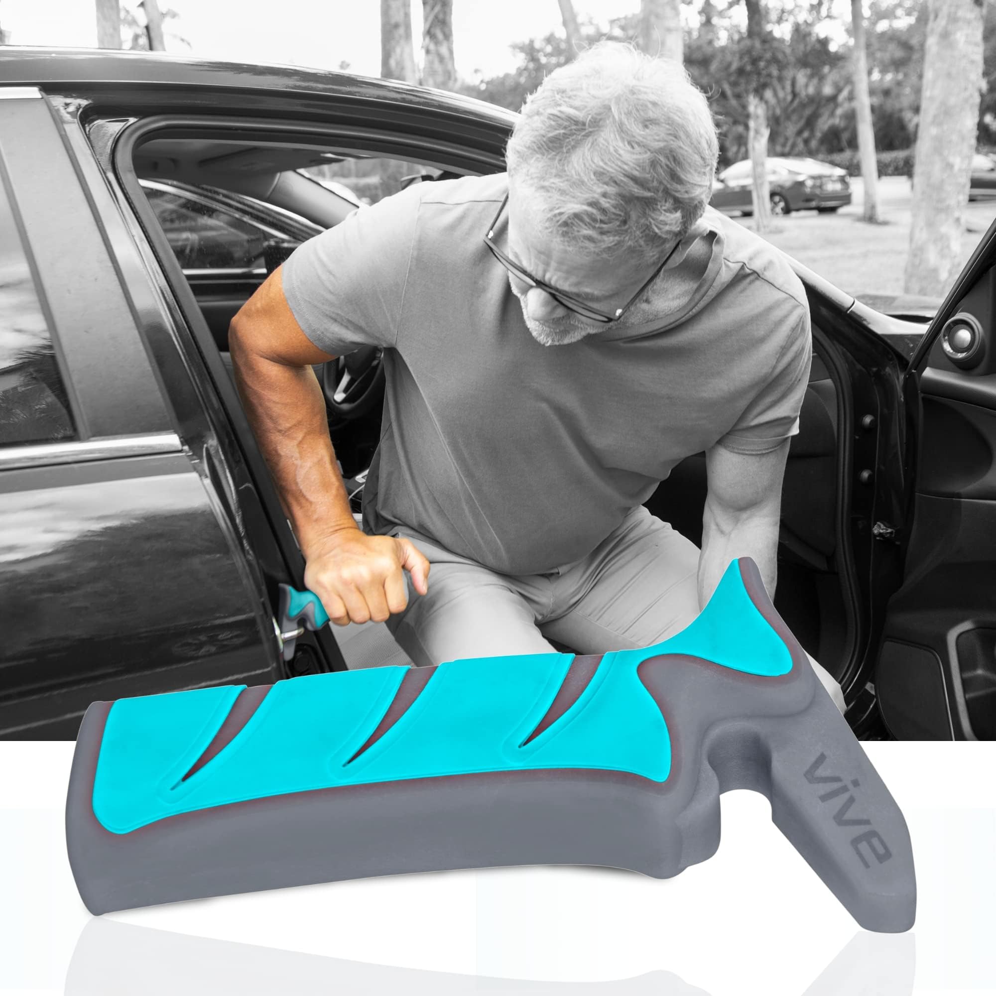 Vive Car Handle Assist for Elderly - Scratch Proof Latch - Auto Grab Bar Cane Support Aid - Standing Mobility Safety Tip to Help Get Out - Portable Assistive Device for Seniors, Handicapped image 1