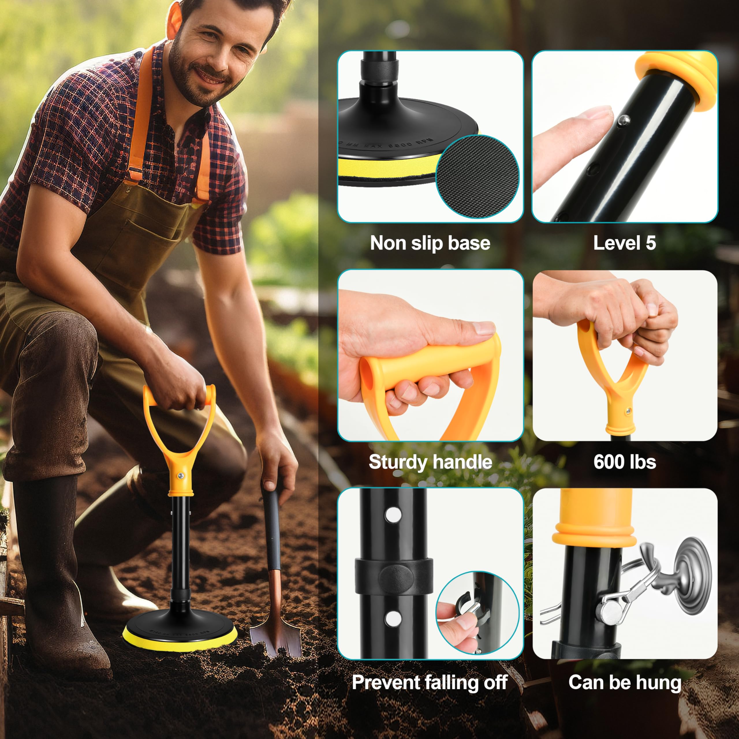 XOSQEF Mobility Aids Tool, Adjustable Standing Aid, Standing Assist Devices for Elderly, Help Seniors Get Up from Floor or Ground thumbnail 3