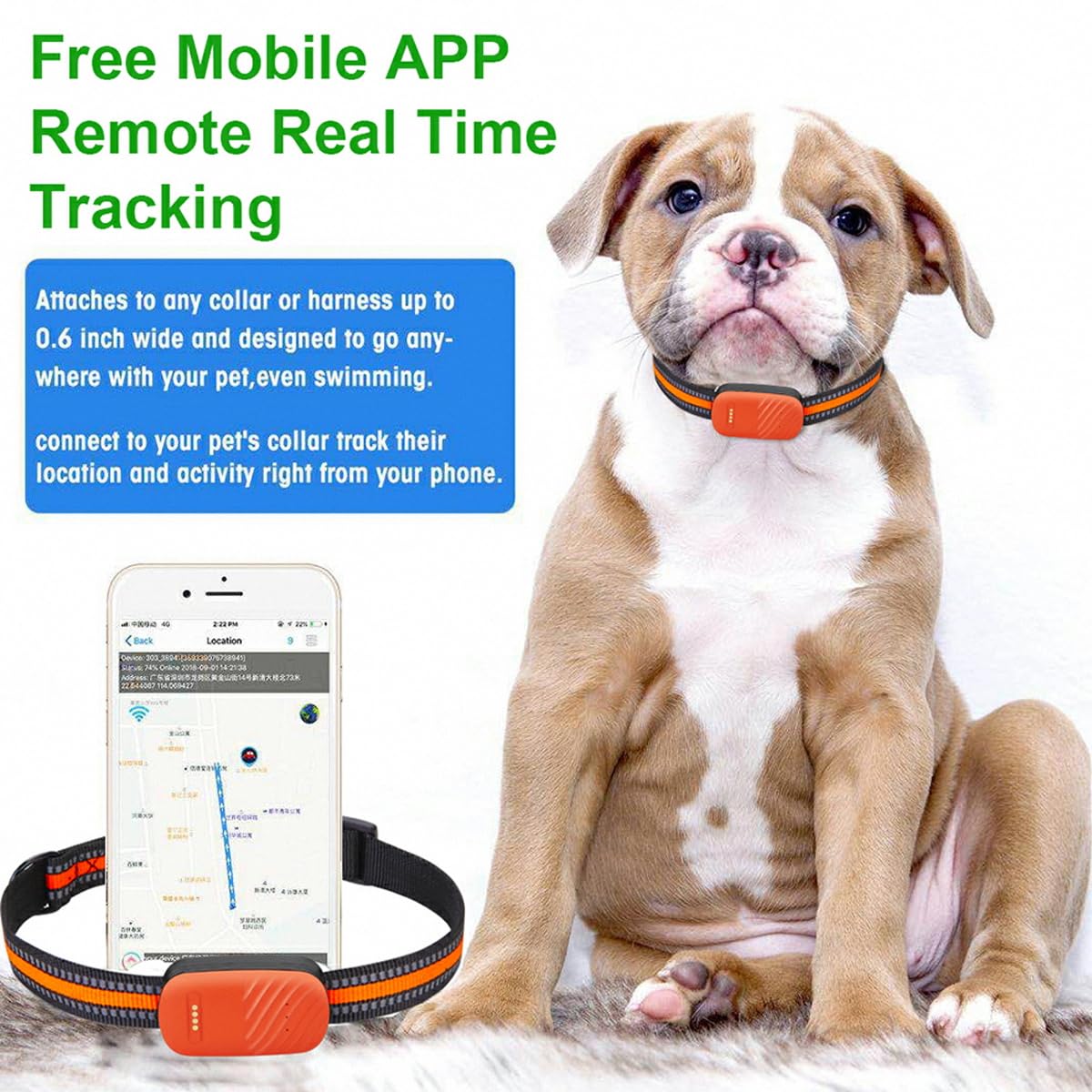 4G LTE Smart Dog GPS Tracker, Live Pet Tracker with Virtual Fence Collar System, IP67 Waterproof, Long Battery Life, Customizable Boundaries App Control, Yard Outdoor (Subscription Required) thumbnail 2