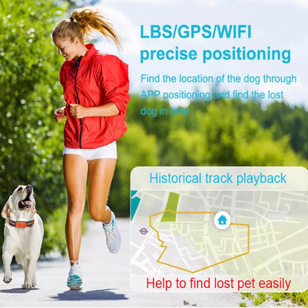 4G LTE Smart Dog GPS Tracker, Live Pet Tracker with Virtual Fence Collar System, IP67 Waterproof, Long Battery Life, Customizable Boundaries App Control, Yard Outdoor (Subscription Required) thumbnail 3
