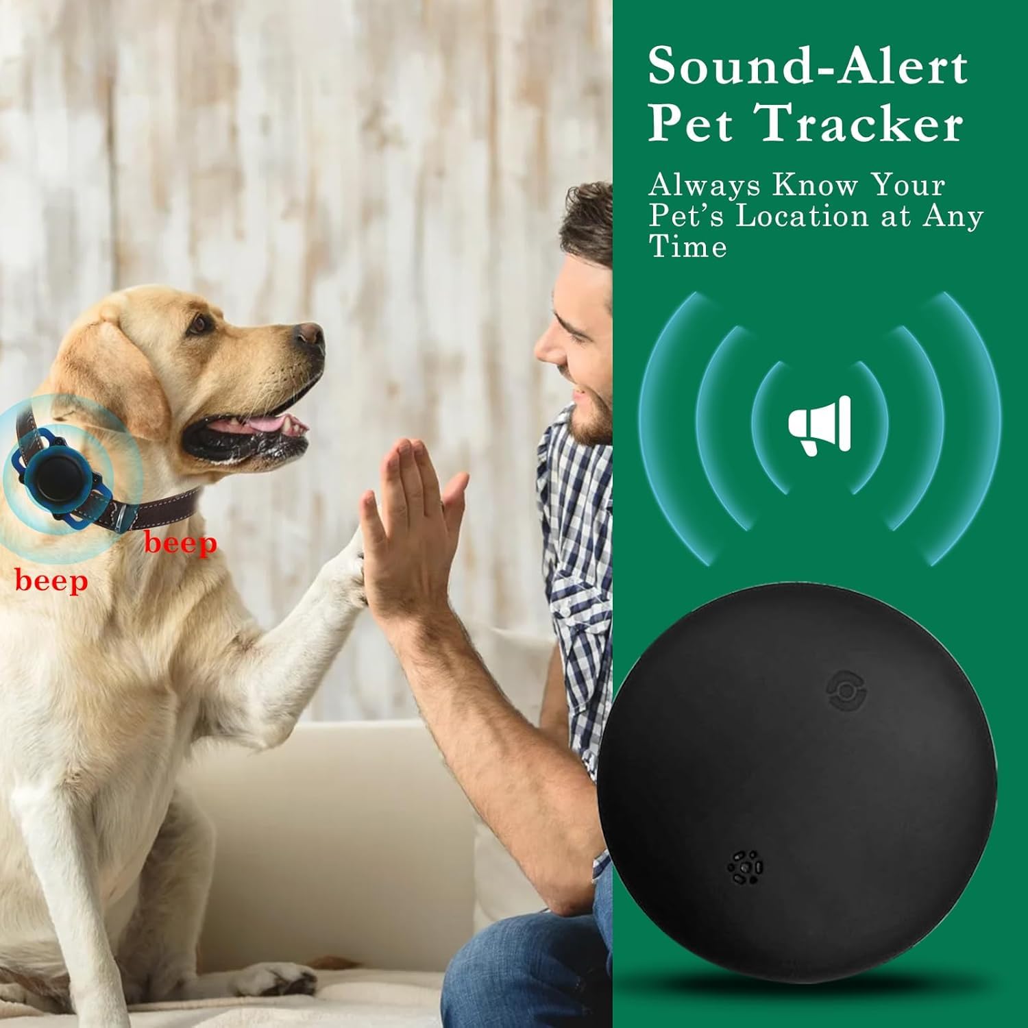 Dog Tracker, Pet Location Tracker with Collar Holder for Dogs, Item Finder MFi Certificated Tracking Device, No Monthly Fee, Works with iOS Find My (Black and Blue) thumbnail 3