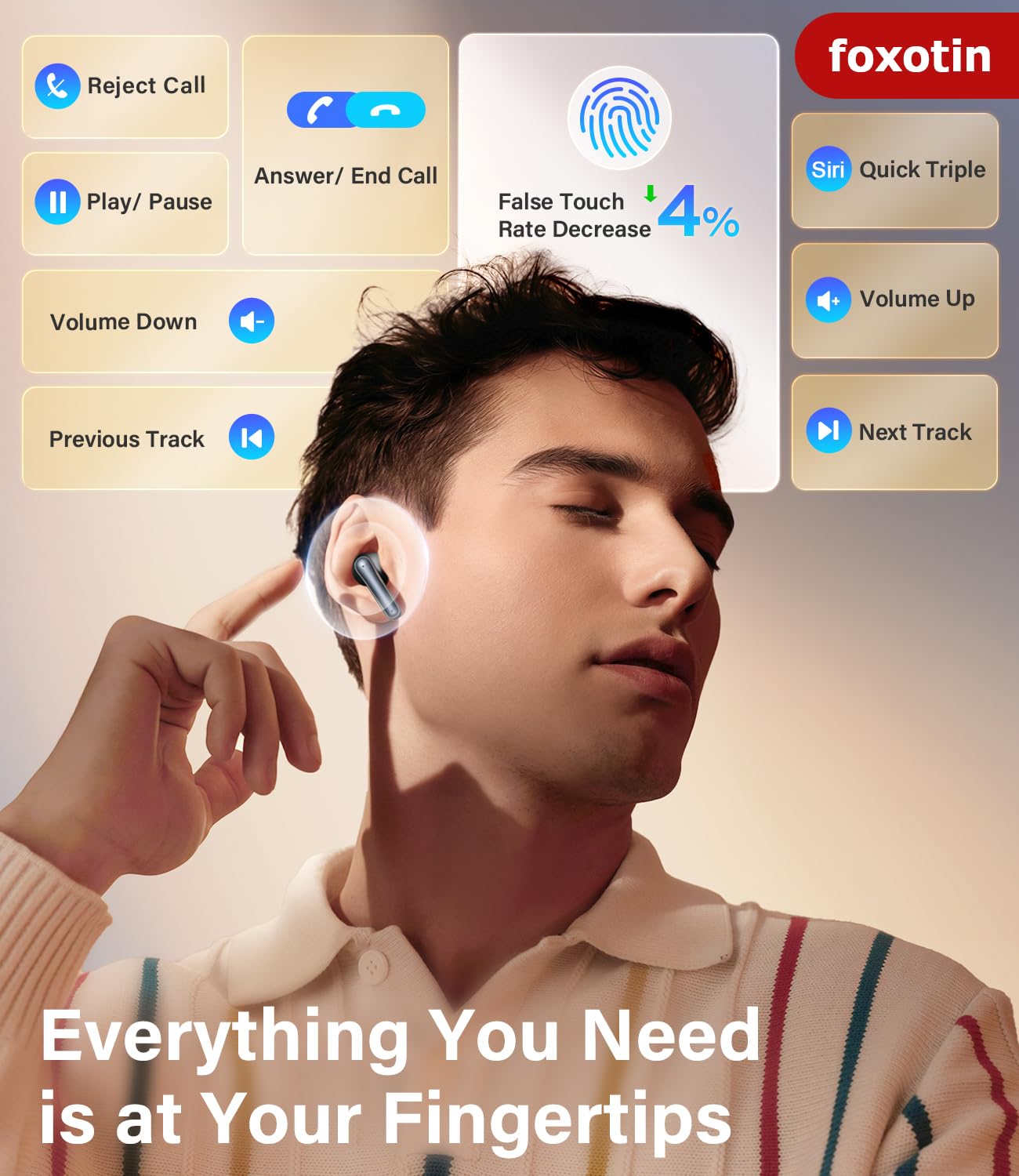 Ear Buds Wireless Earbuds - Bluetooth 5.3 Headphones (48H Playback) Built in Mic with LED Display Charging Case, IP7 Waterproof Earphone for iPhone Andriod Phones Laptop Sports Workout thumbnail 5