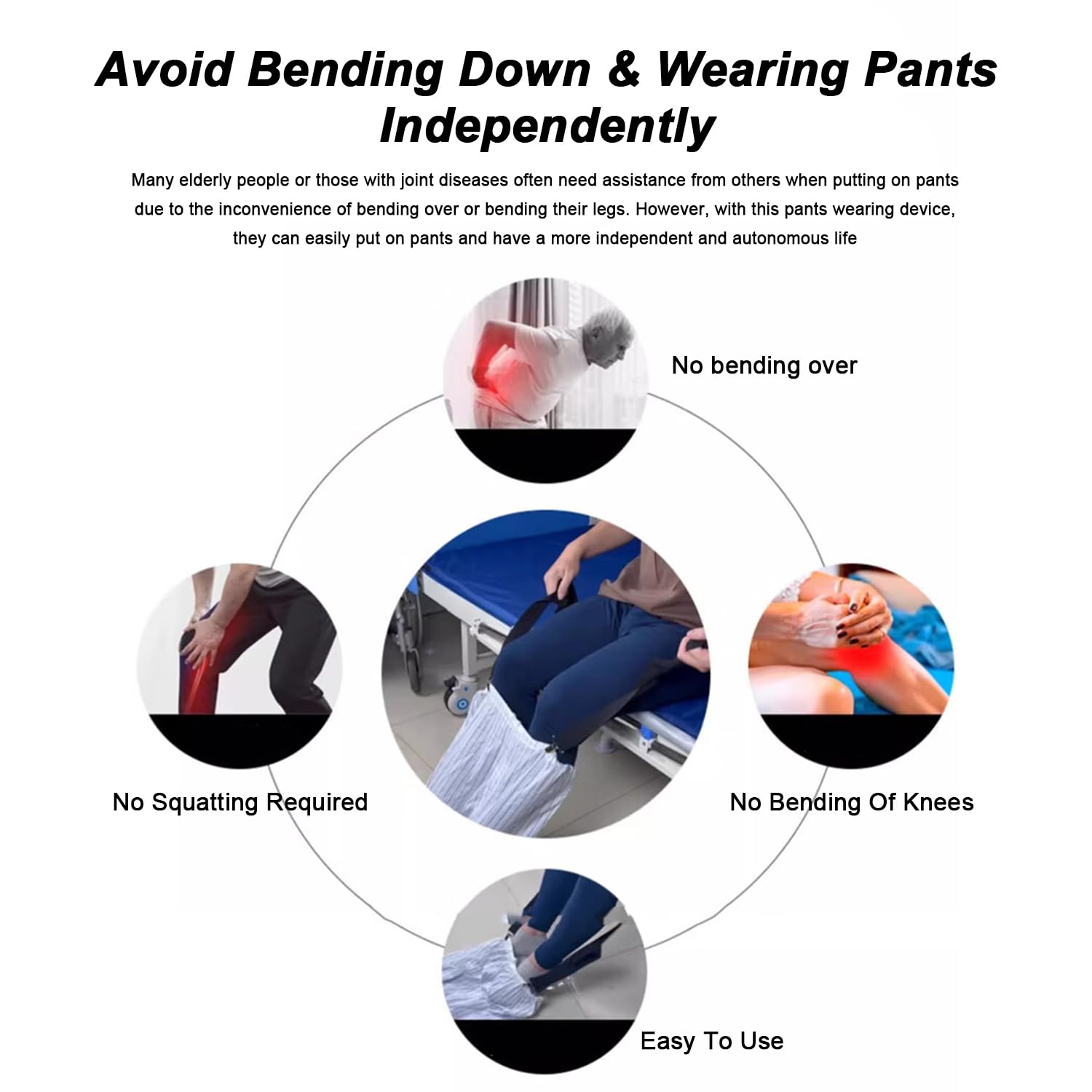 Elderly Pants Wearing Assistance Device, Daily Life Assistance Device for Disabled People, Clip on Pants Assistance Device. 2 PCS. thumbnail 3