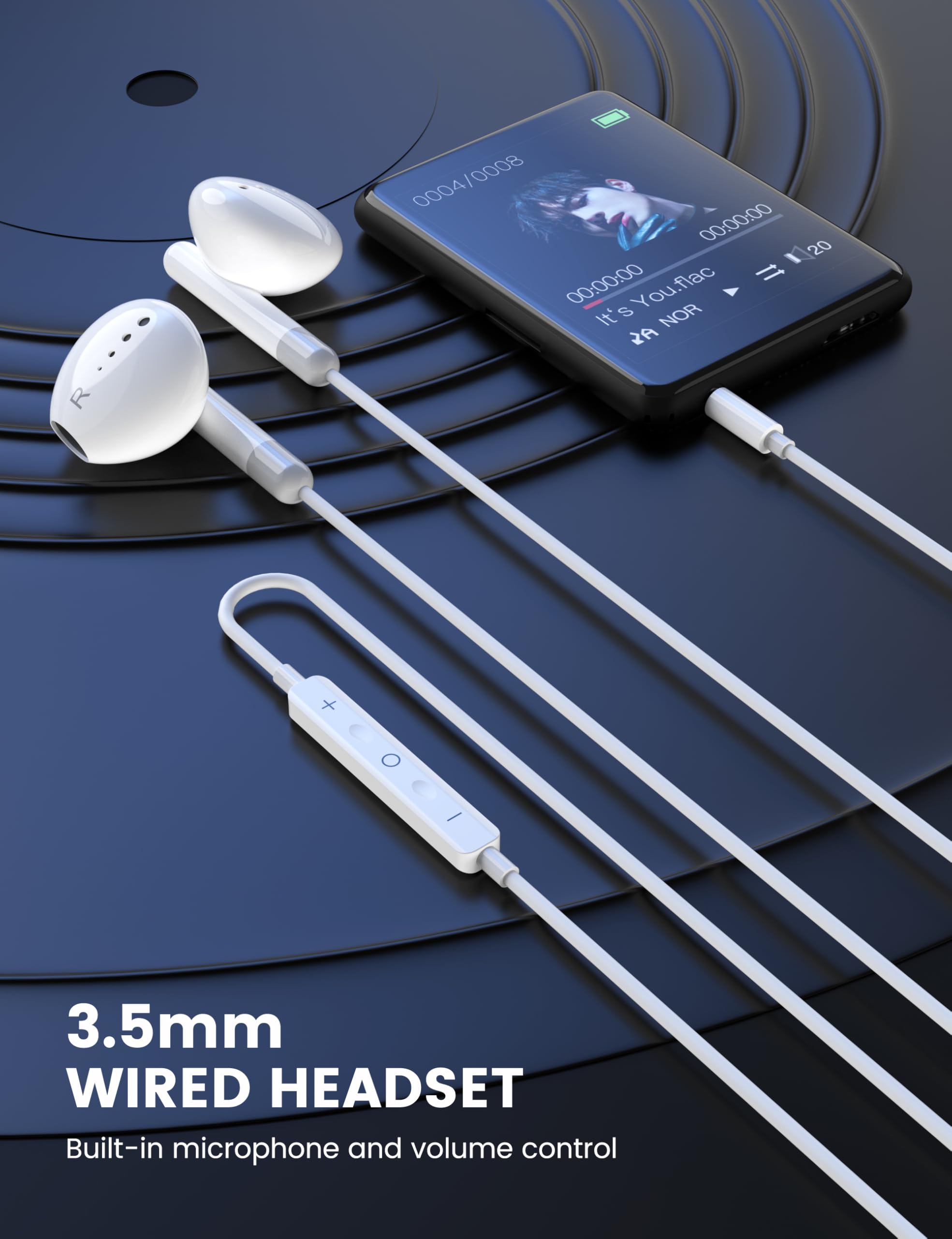 Fidioto 2Pack 4.0 Ft Long 3.5mm Connector Wired in-Ear Headphones, Quality Sound Enjoyment, Wired Earbuds with Microphone Compatible with Mobile Phones / MP3 / Computers/Tablets, etc thumbnail 2