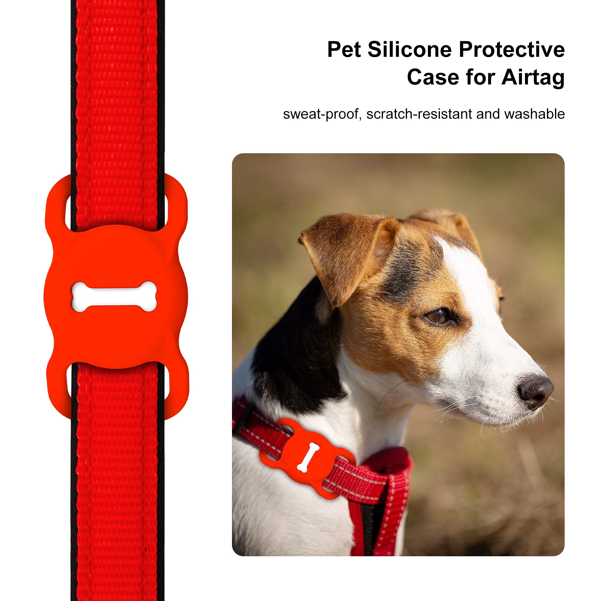 for Airtag Dog Collar Holder, Air Tag Protective Cat Airtag Dog Collar,Silicone AirTags GPS Tracking Accessories,Air Tags with Bone Pattern (1 Pack(Black)) thumbnail 3