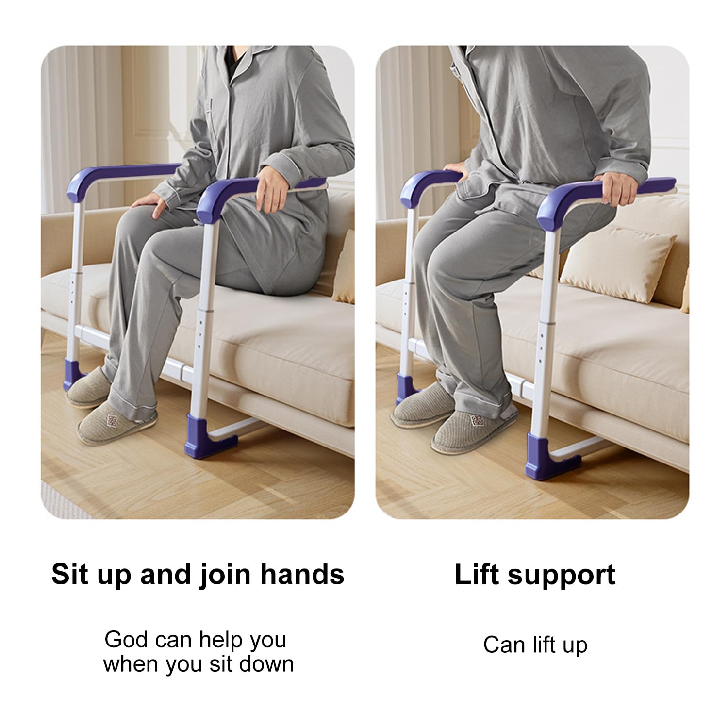 Glnnk Couch Stand Assist Aid for Elderly: Chair Sofa Lift Assis Devices for Seniors Sit to Stand - Height &amp; Width Adjustable Mobility Daily Living Aid Rail Assistance Handle thumbnail 2