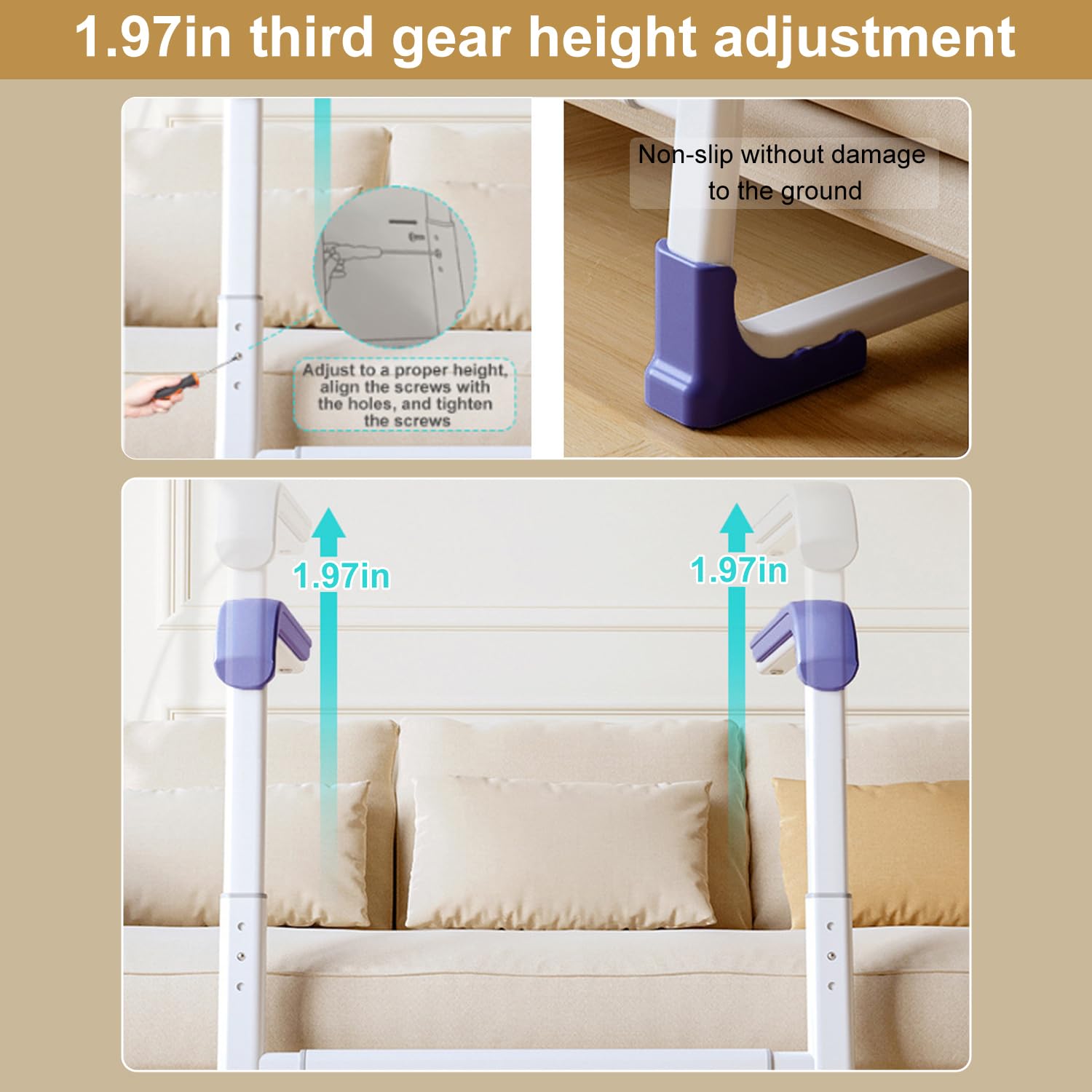 Glnnk Couch Stand Assist Aid for Elderly: Chair Sofa Lift Assis Devices for Seniors Sit to Stand - Height &amp; Width Adjustable Mobility Daily Living Aid Rail Assistance Handle thumbnail 5