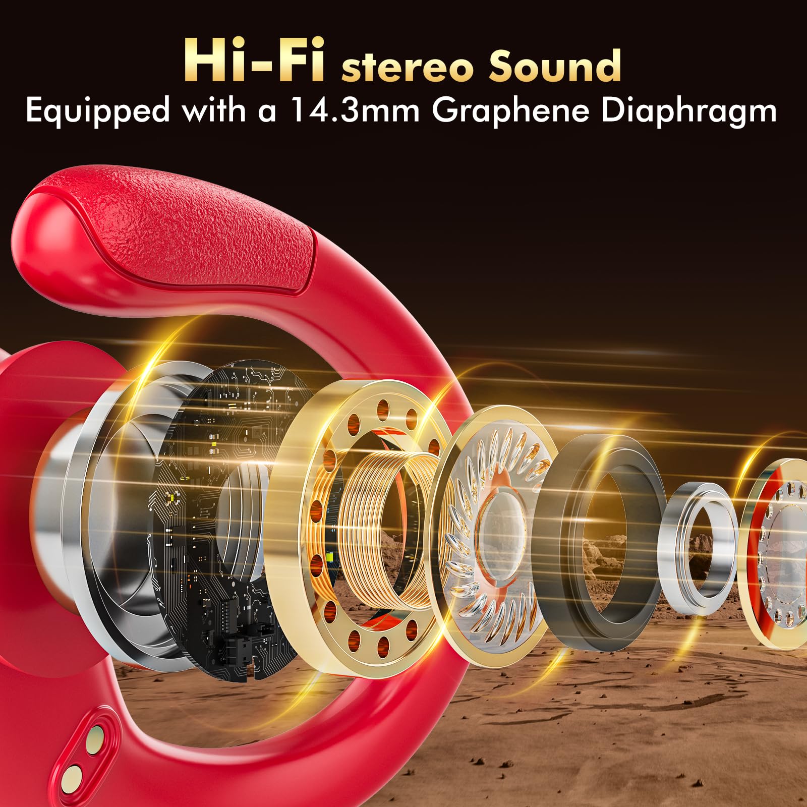 HAOYUYAN Wireless Earbuds, Sports Bluetooth Headphones, 80Hrs Playtime Ear Buds with LED Power Display, Noise Canceling Headset, IPX7 Waterproof Earphones for Workout/Running (Black) thumbnail 3