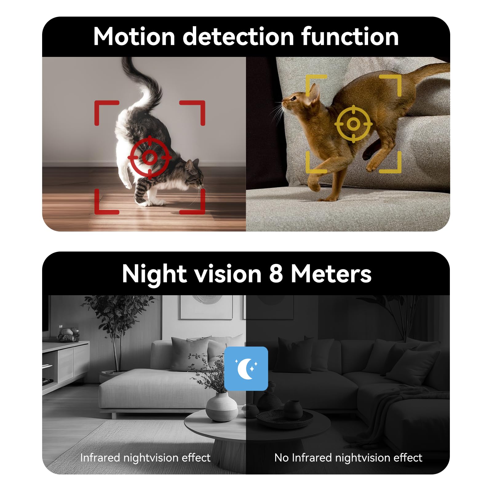 KEENLUK Home Security Camera with 4.3" Screen, Two Way Video Call Function for Elderly, Baby and Pets, 1080P HD with Motion Detection thumbnail 4