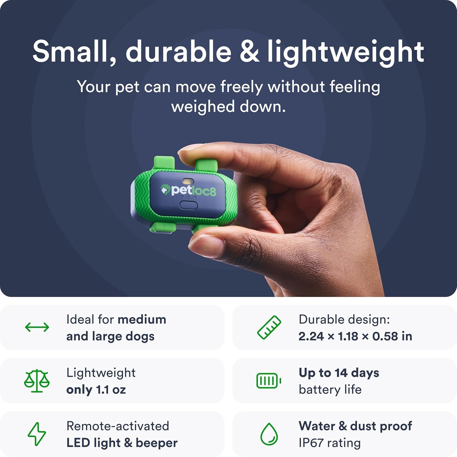 PETLOC8 Dog GPS Tracker - Real-Time Location Tracking Device with App - Smart Alerts &amp; Geo-Fence - Collar-Compatible, Waterproof - Long-Life Battery - 4G Built-in SIM - iOS &amp; Android thumbnail 4