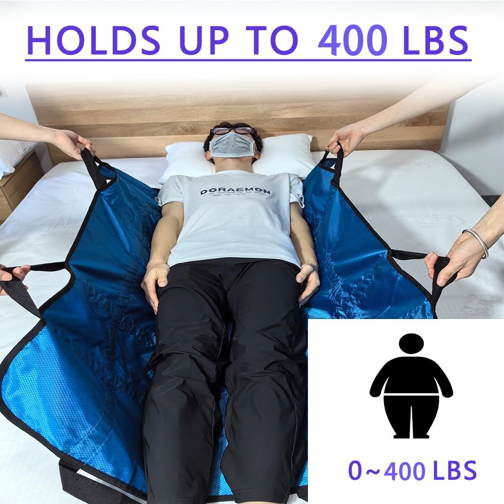 Positioning Bed Pad with Handles,48" × 40" Transfer Sheet for Repositioning,Turning and Lifting,Washable Positioning Bed Pads for Elderly,Patient,Handicap,Caregiver (1) thumbnail 4