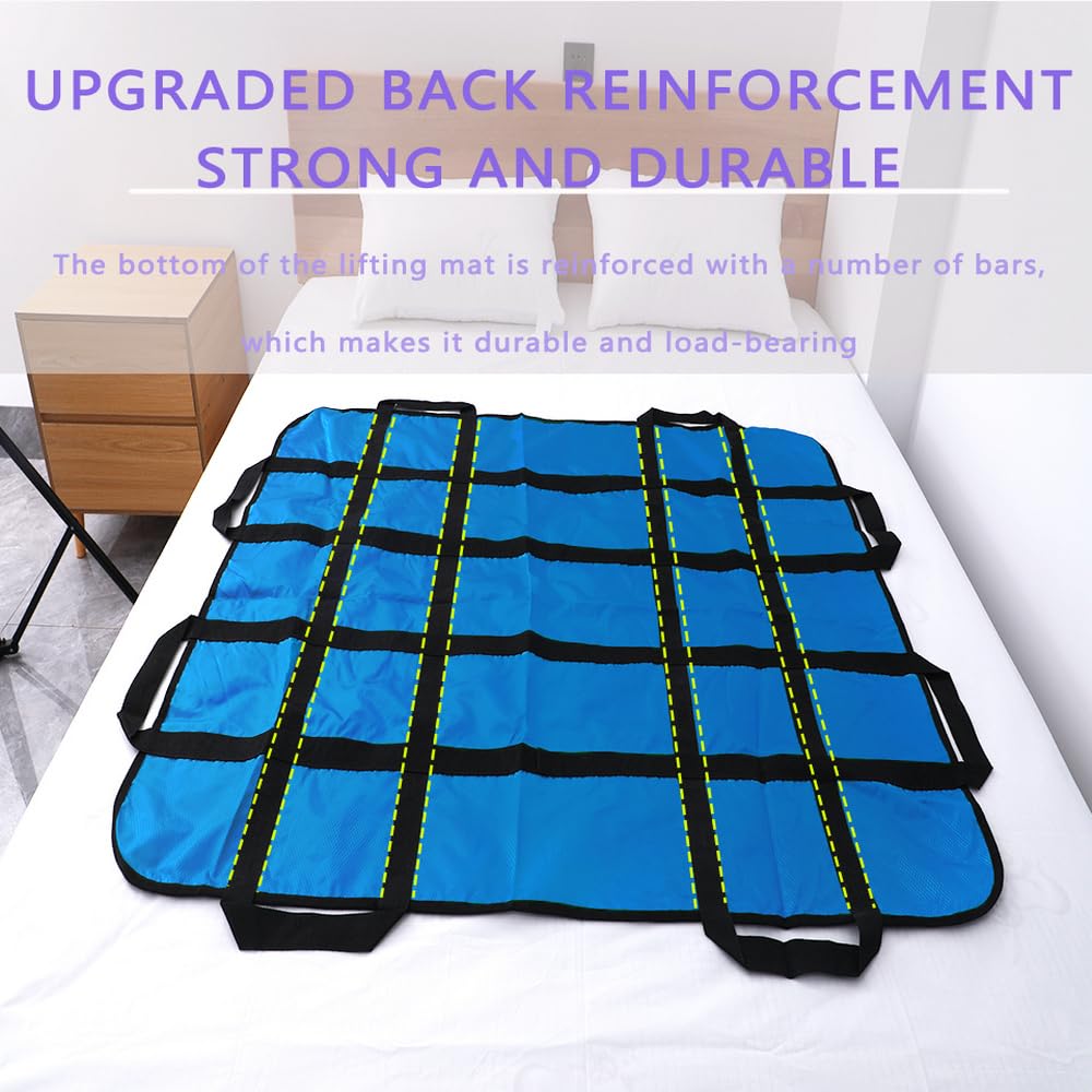 Positioning Bed Pad with Handles,48" × 40" Transfer Sheet for Repositioning,Turning and Lifting,Washable Positioning Bed Pads for Elderly,Patient,Handicap,Caregiver (1) thumbnail 5