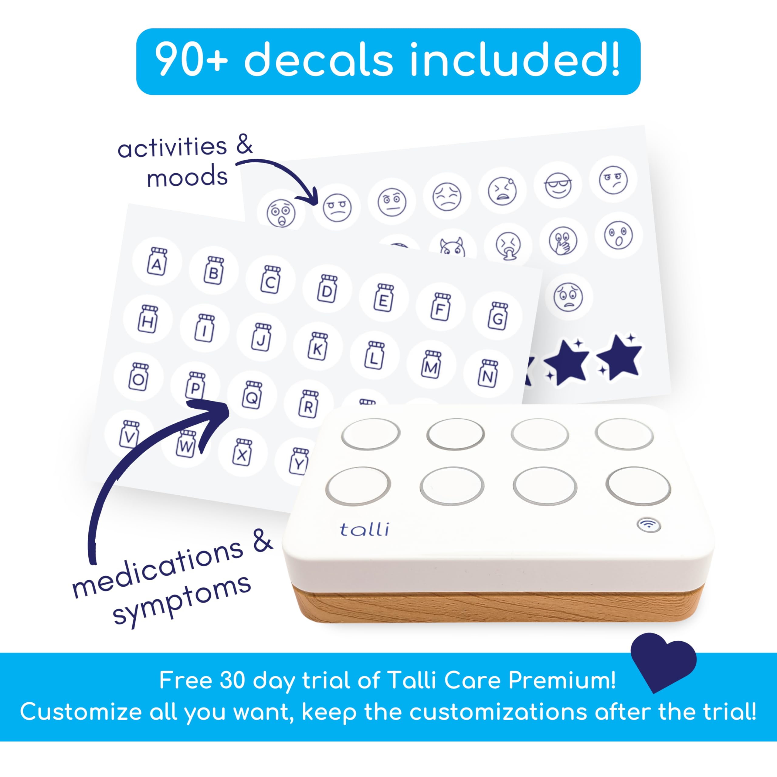 Talli Care - Smart Elderly Care Device - Track Medications, Meals &amp; More with 1-Touch, Connects to The Talli App for Monitoring &amp; Sharing Data with Loved Ones, Caregivers &amp; Healthcare Professionals thumbnail 5