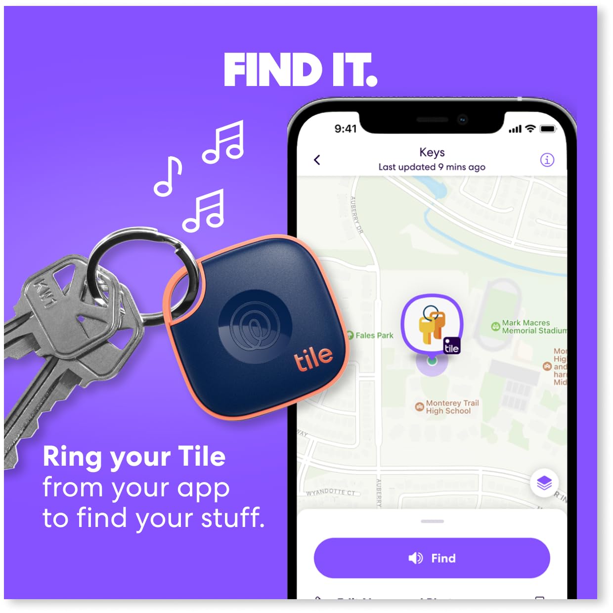 Tile by Life360 Mate - Bluetooth Tracker, Keys Finder and Item Locator for Keys, Bags and More. Phone Finder. Both iOS and Android Compatible. 1-Pack (Pink Punch) thumbnail 3