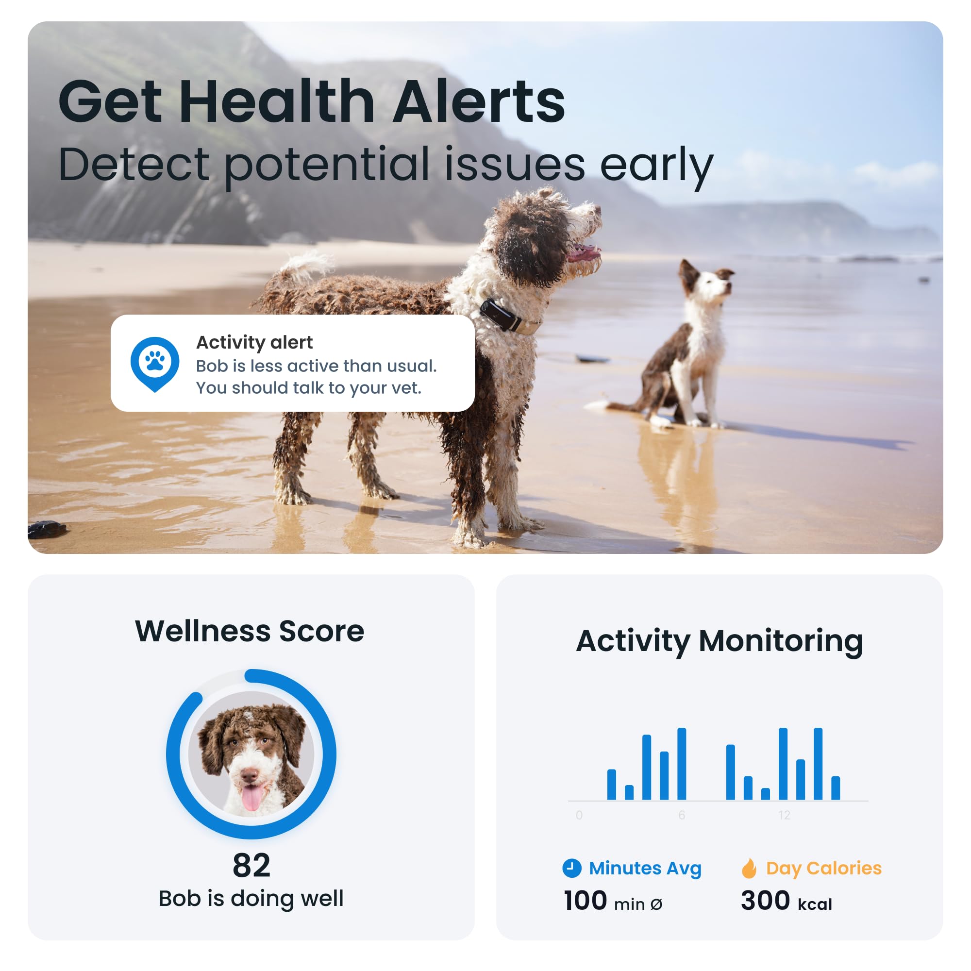 Tractive GPS Dog Tracker | Real-time Pet Location Tracker | Health &amp; Wellness Alerts | Virtual Fence for Dogs | Dog Collar Attachment (Dark Blue) thumbnail 3