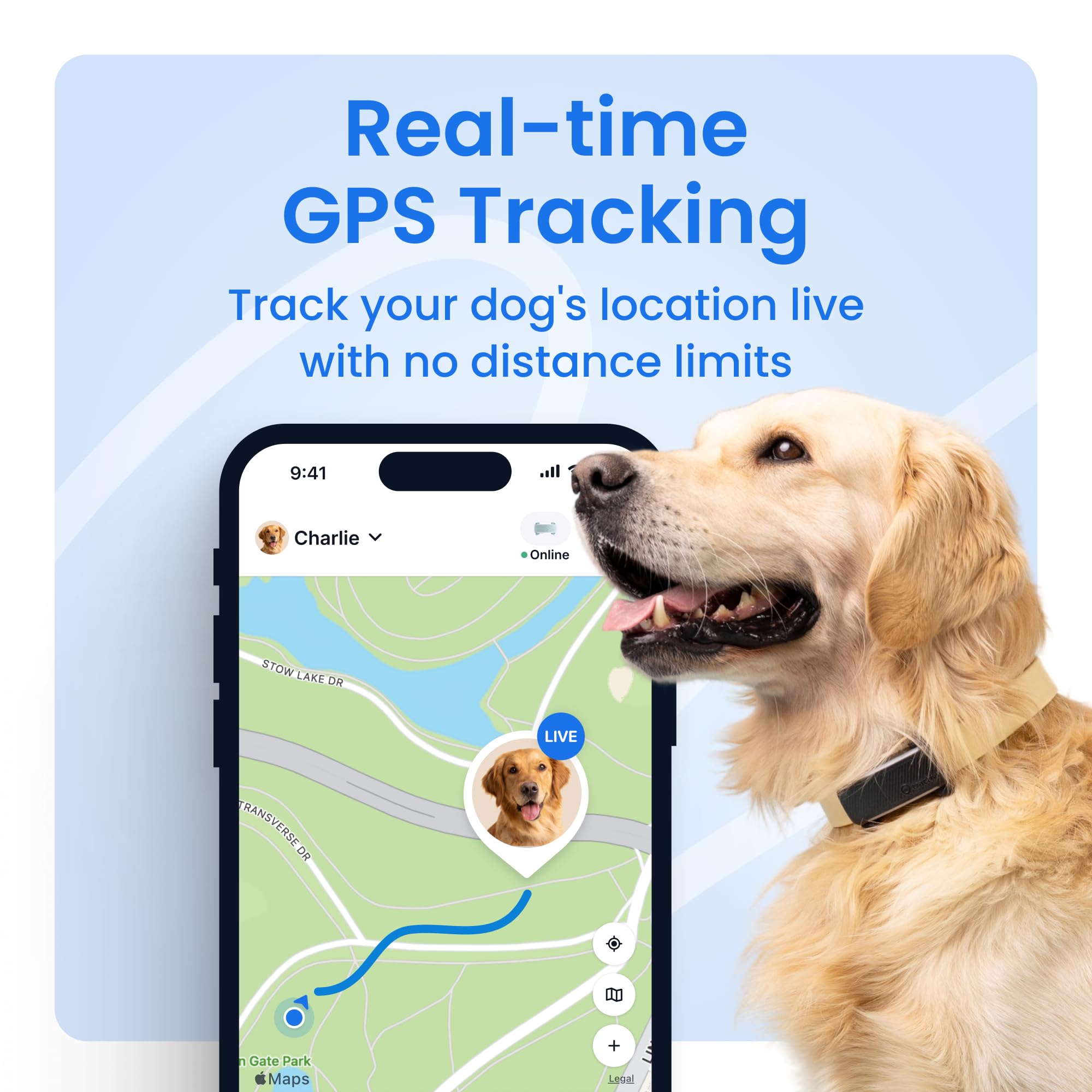 Tractive Smart Dog GPS Tracker | Live Pet Tracker with Virtual Fence | Vital Signs Monitoring of Heart &amp; Respiratory Rate | Bark Monitoring | Dog Collar Attachment (Brown) thumbnail 2