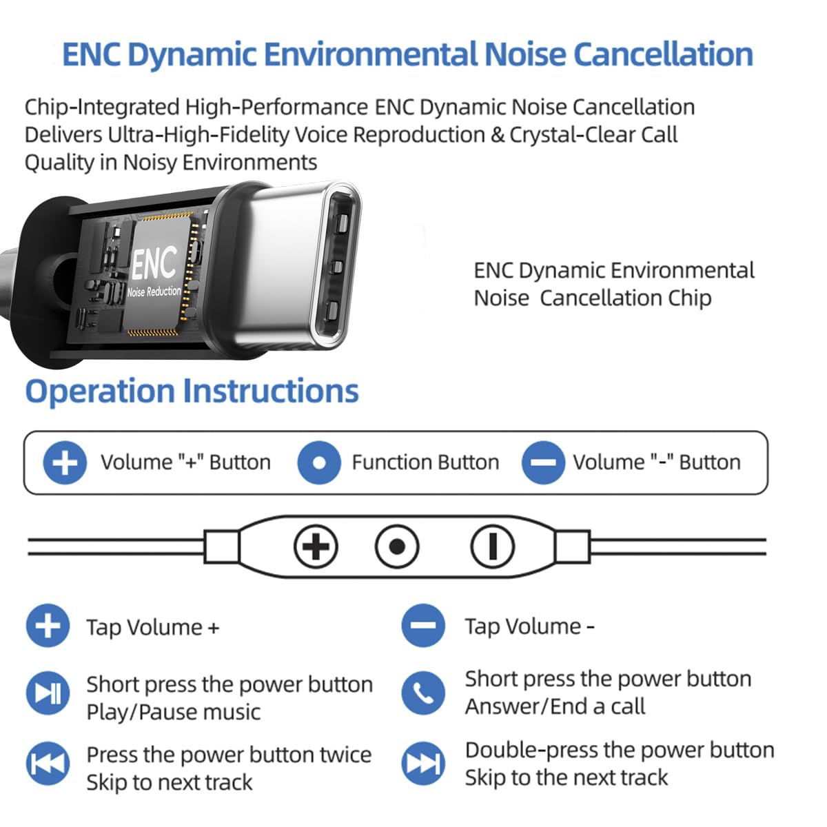Type C Wired Earbuds with Noise-Canceling Microphone,Immersive Stereo Bass USB C In Ear Headphones Dynamic and Balanced Armature Subwoofer Noise Reduction Wired Earphones,Volume control,HD Audio thumbnail 2