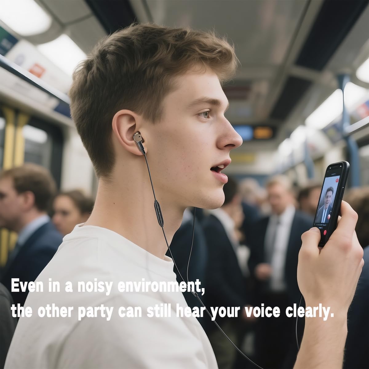 Type C Wired Earbuds with Noise-Canceling Microphone,Immersive Stereo Bass USB C In Ear Headphones Dynamic and Balanced Armature Subwoofer Noise Reduction Wired Earphones,Volume control,HD Audio thumbnail 3