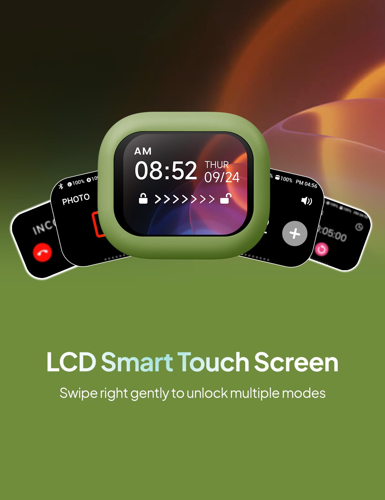 Wireless Bluetooth Earbuds: 5.4 TWS, 13mm Drivers Hi-Fi Deep Bass, 30H Playtime, Touchscreen Control, Mic for Calls, IPX5 Water-Resistant, White Elephant Stocking Stuffers for Men/Women/Adults, Black thumbnail 2