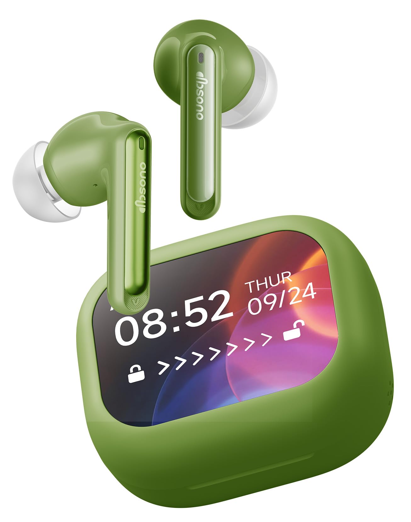 Wireless Bluetooth Earbuds: 5.4 TWS, 13mm Drivers Hi-Fi Deep Bass, 30H Playtime, Touchscreen Control, Mic for Calls, IPX5 Water-Resistant, White Elephant Stocking Stuffers for Men/Women/Adults, Black image 1