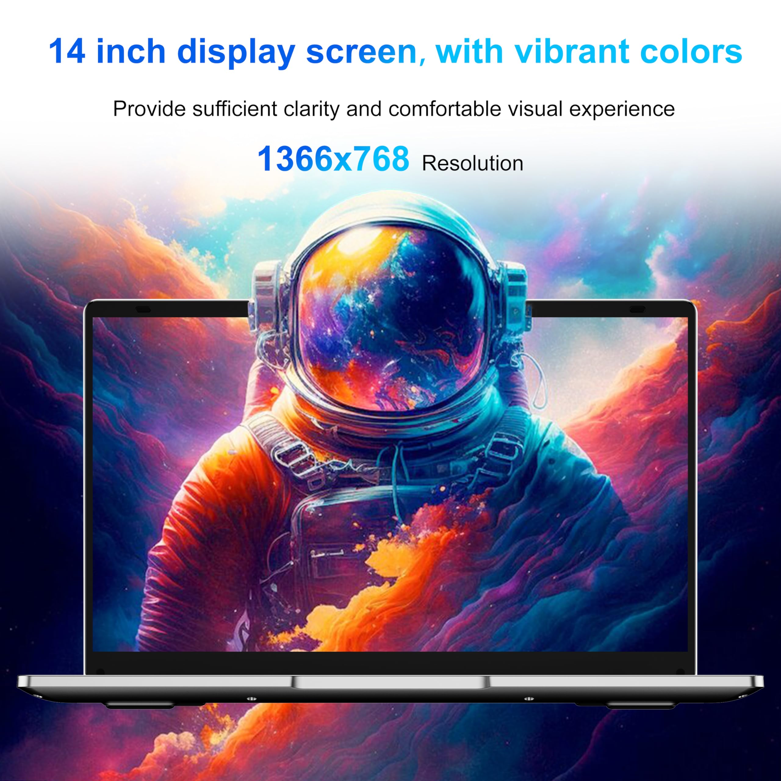 14 inch Laptop Dual-Core Cerelon N4000 6GB RAM 128GB SSD Portable Laptop thumbnail 3