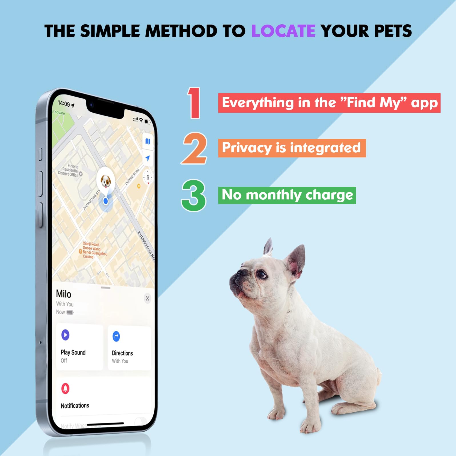 2-in-1 GPS Tracker for Dogs: Smart Collar with Real-Time Location, No Monthly Fee, Unlimited Range (iOS Only) GPS Tracker Dog Collar- Ideal for Small, Medium Large Dogs(Tracker Included) thumbnail 3