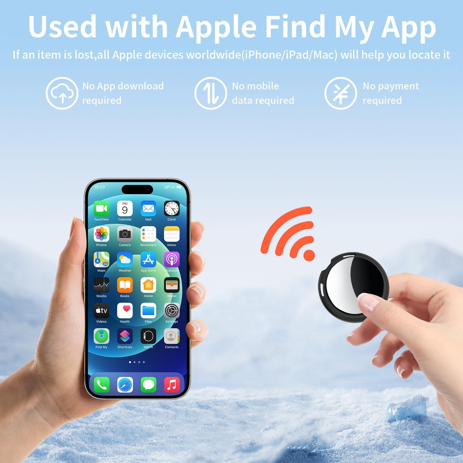 4 Pack Tracker Tags [Apple MFi Certified] Bluetooth Air Tracker Pair with Apple Find My (iOS Only) Smart Tracking Tags Keys Finder Item Locator Worldwide Tracker for Pets Backpack Wallet Dogs Luggage thumbnail 3