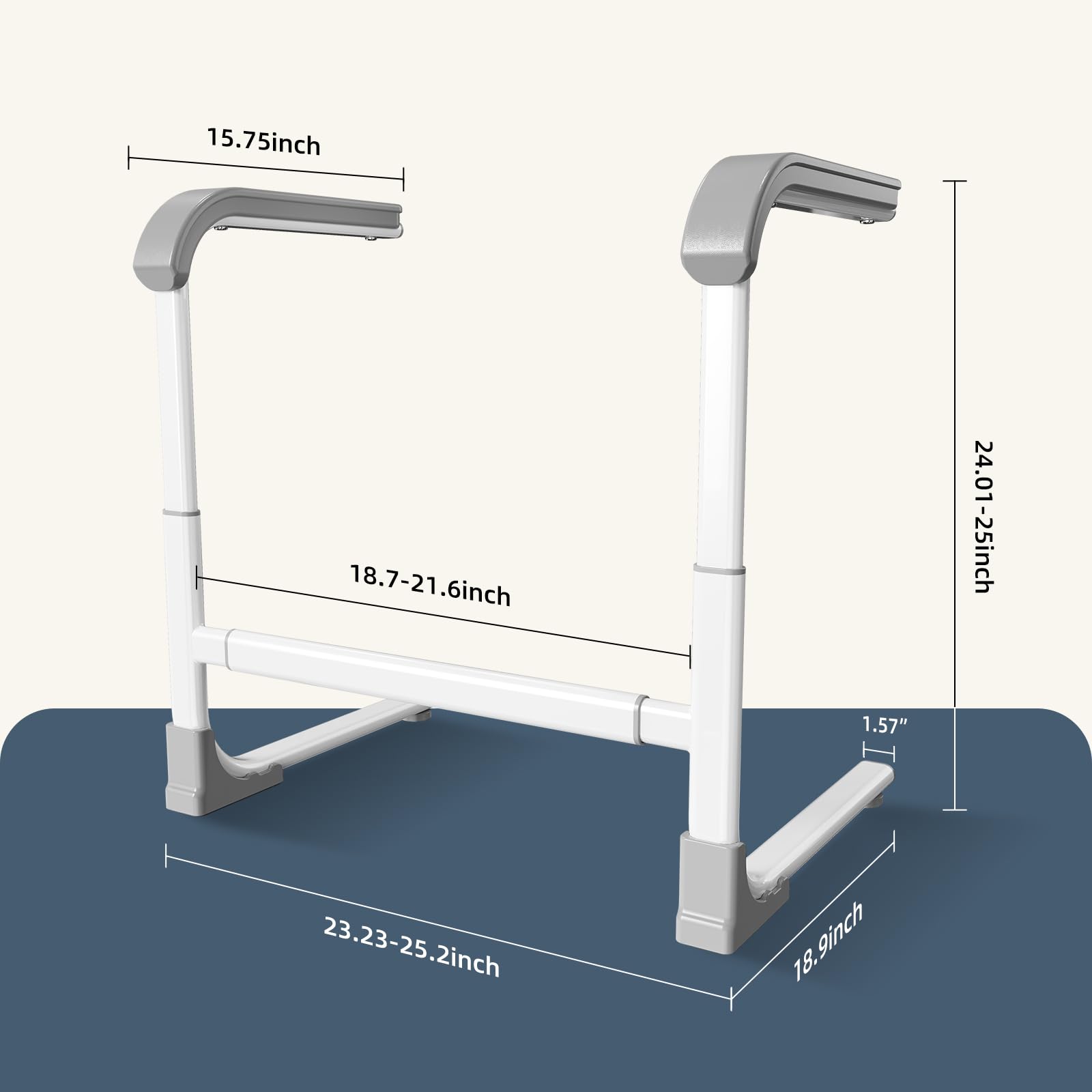Couch Stand Assist Aid for Elderly, Height and Width Adjustable Chair Sofa Lift Assis Devices for Seniors Sit to Stand Mobility Daily Living Aid Rail Assistance Handle, 450 lbs Capacity (White) thumbnail 3
