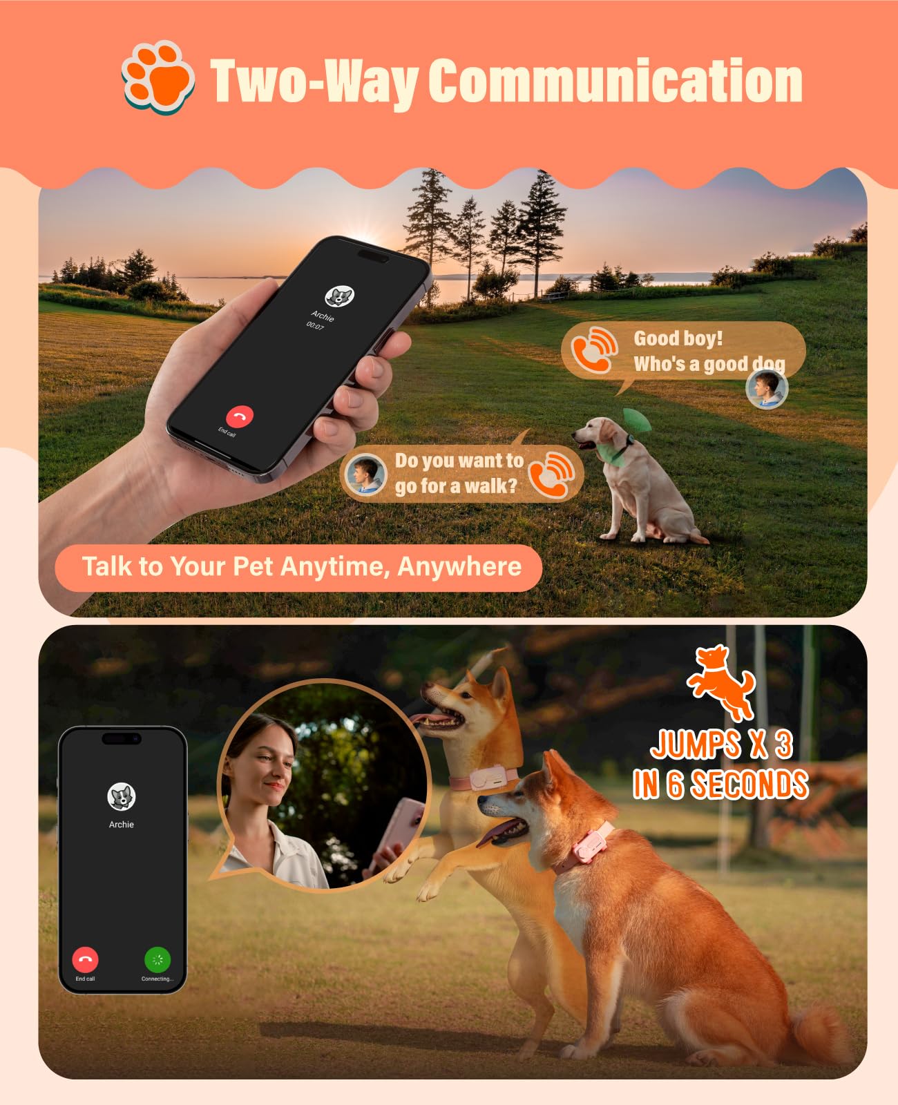 GlocalMe PetPhone Pet Tracker with 1 Year Service, Support Play Music and Two-Way Call, Pet Community and AI Health Alerts, Real Time Tracking and Virtual Fence, Global GPS Tracker for Dog and Cat thumbnail 3