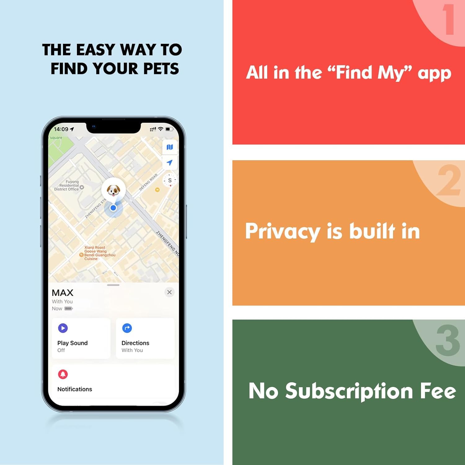 GPS Tracker for Dogs, 2 in 1 Penly iOS, No Monthly F thumbnail 2